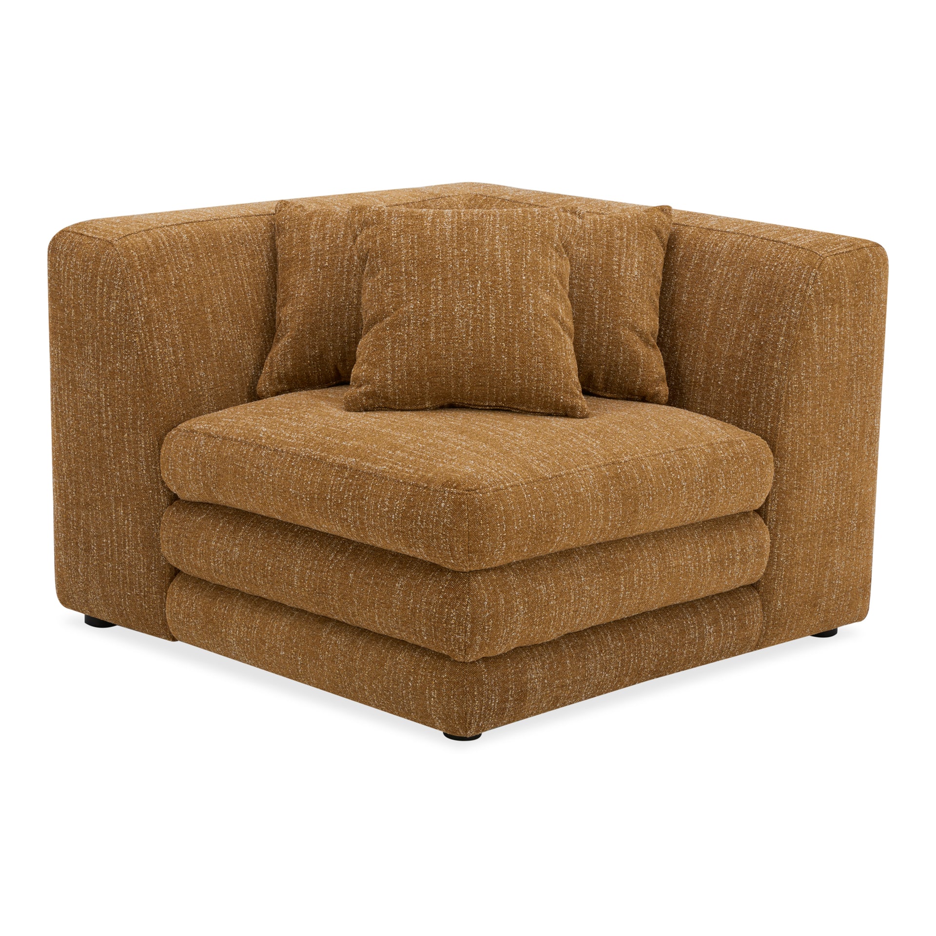 Lucien Corner Chair, Feather-Topped Cushion with Kiln-Dried Solid Wood Frame, Amber Glow