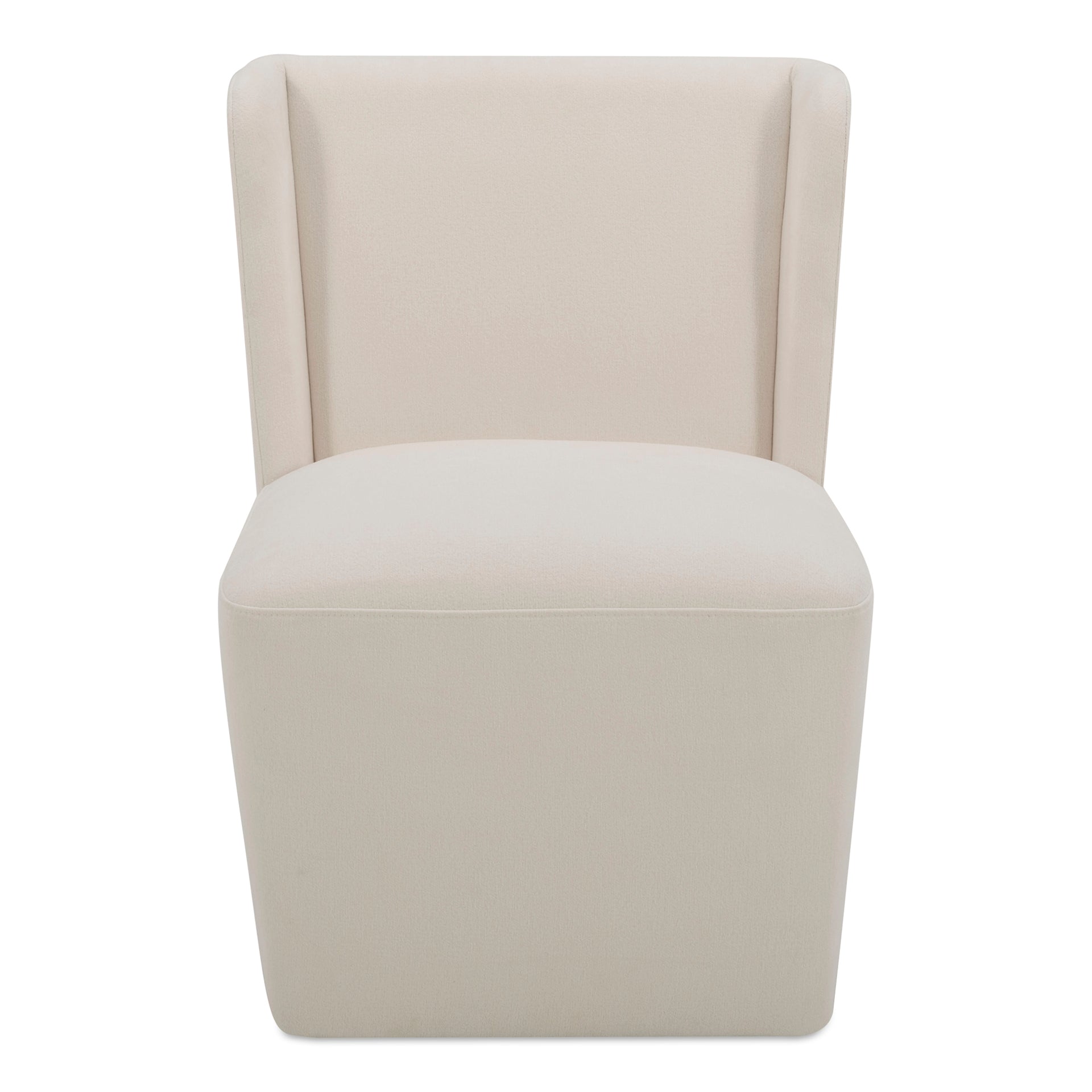 Zadie Dining Chair, 360° Swivel, Polyester Upholstery, High-Density Foam Cushioning, Cream