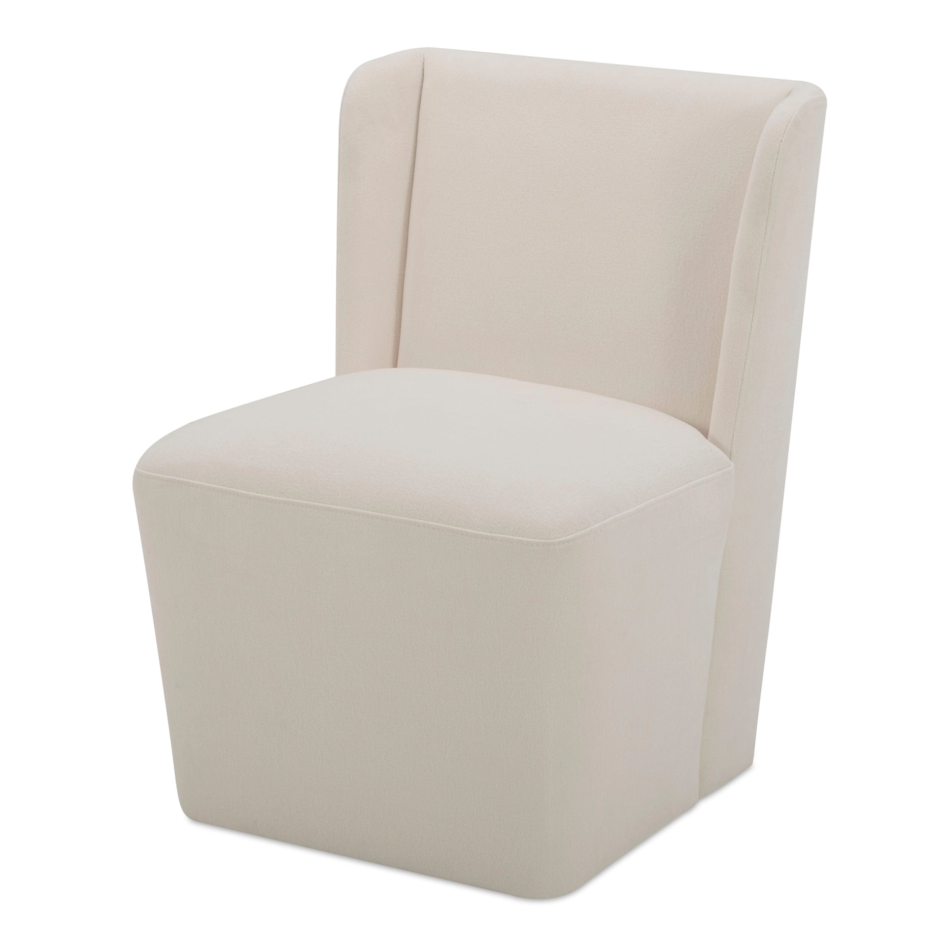 Zadie Dining Chair, 360° Swivel, Polyester Upholstery, High-Density Foam Cushioning, Cream