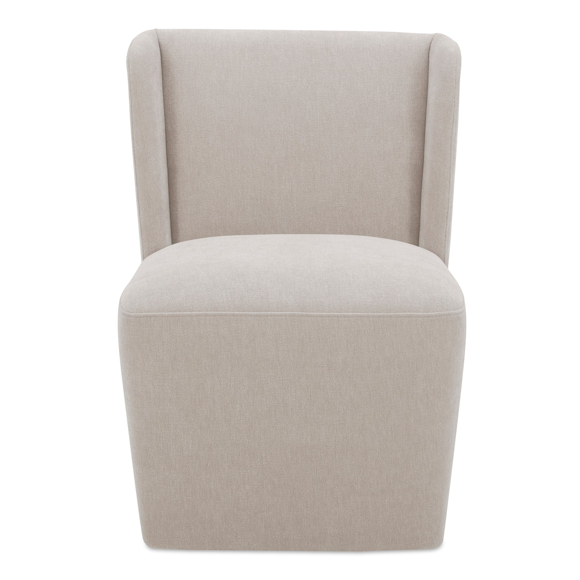 Zadie Rolling Dining Chair, 360° Swivel, Polyester Upholstery, High-Density Foam, Warm Sand