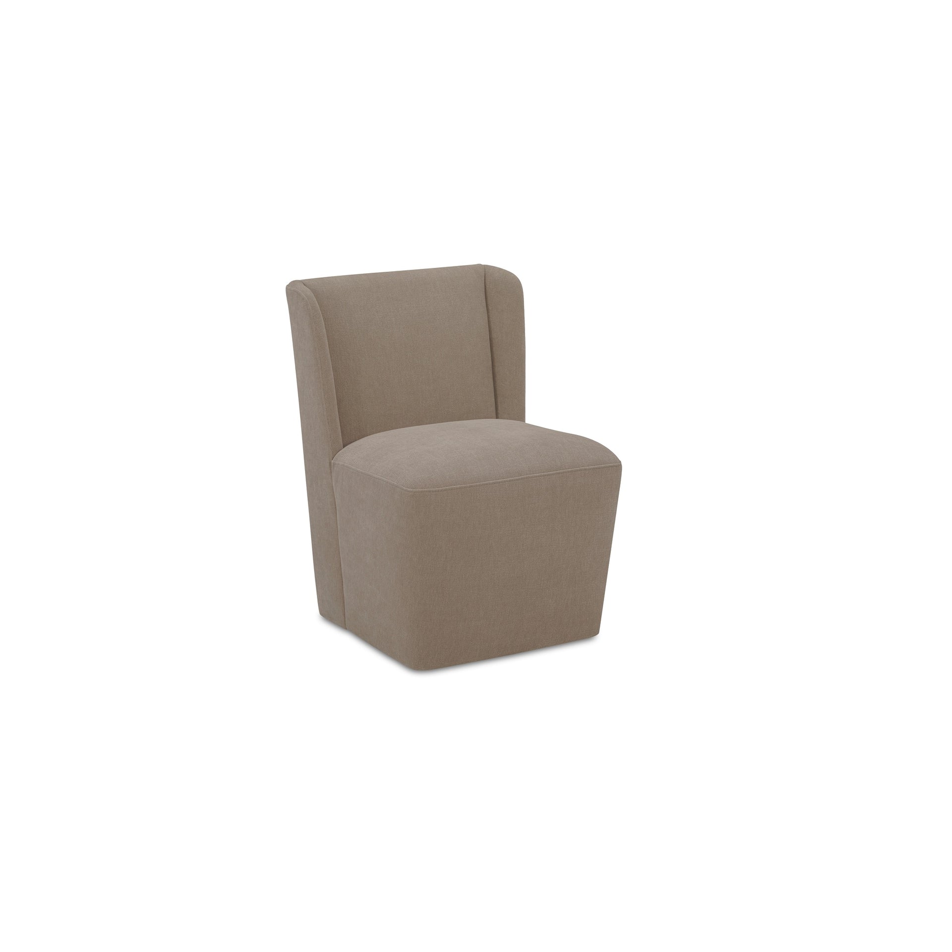 Zadie Rolling Dining Chair, 360° Swivel, Polyester Upholstery, High-Density Foam, Warm Sand