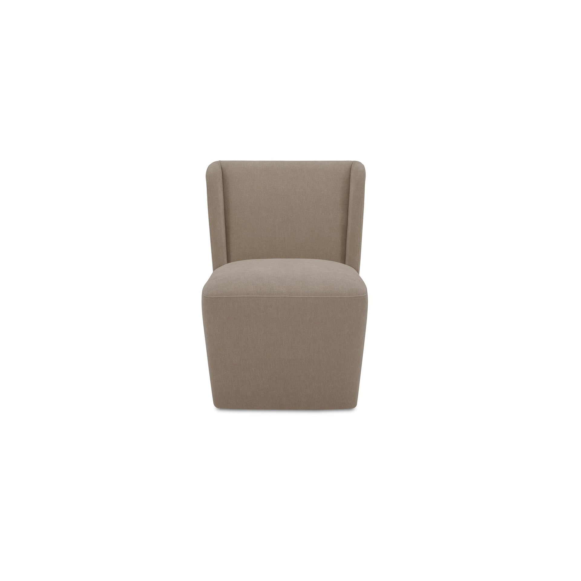 Zadie Rolling Dining Chair, 360° Swivel, Polyester Upholstery, High-Density Foam, Warm Sand