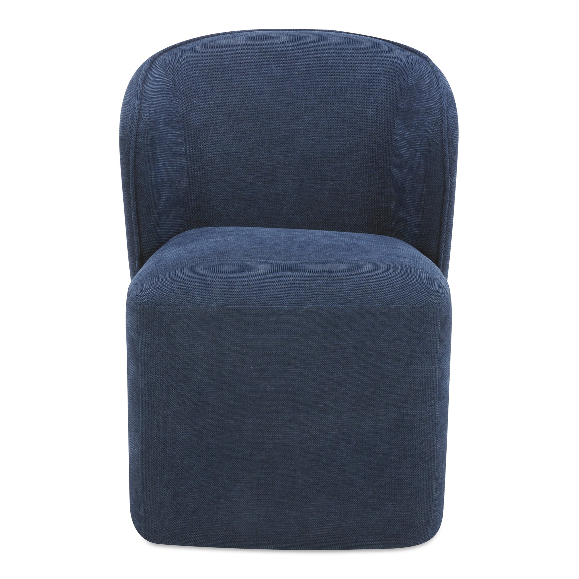 Draven, Rolling Dining Chairs with Performance Upholstery, Navy Blue