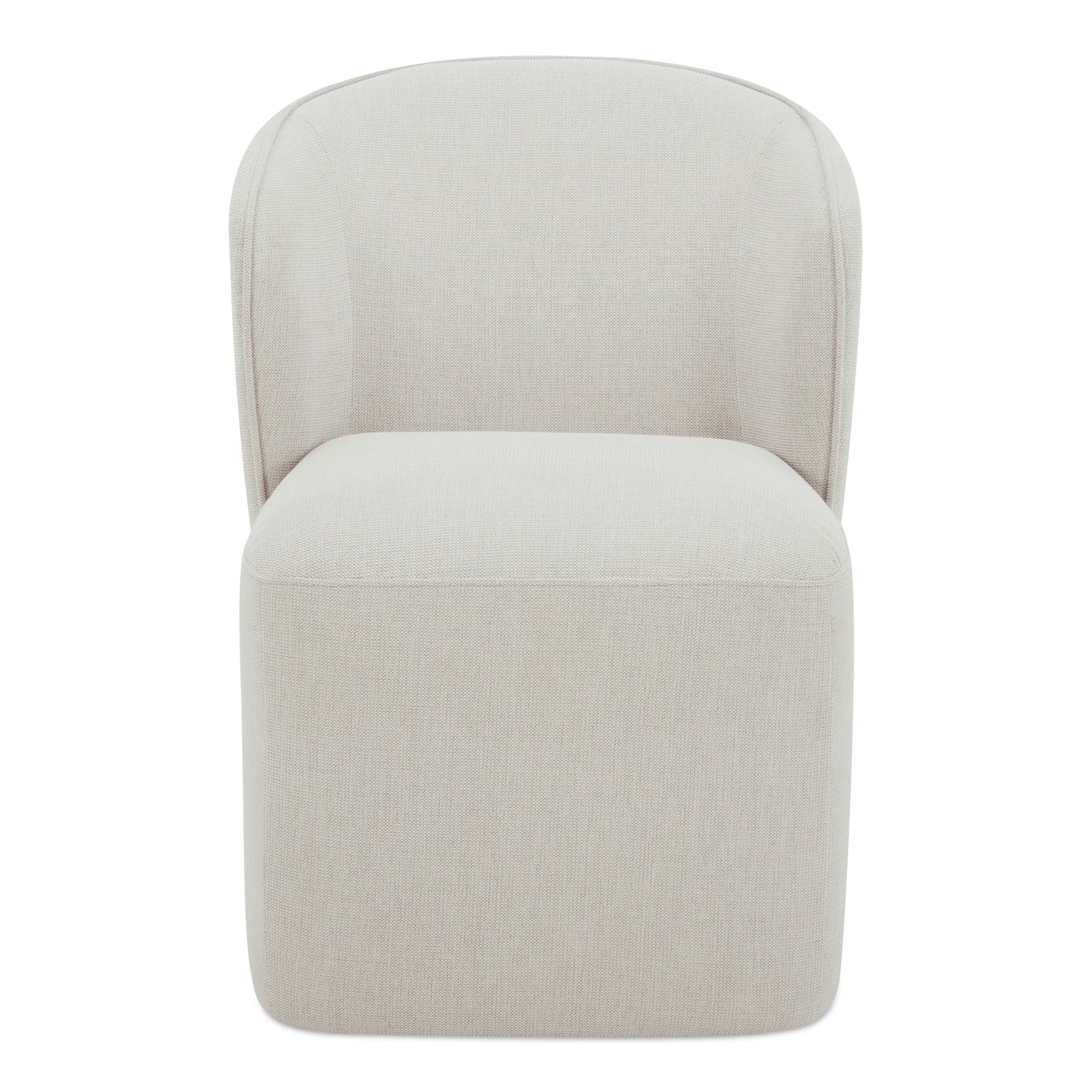Draven, Rolling Dining Chairs with Performance Upholstery, Heather Grey