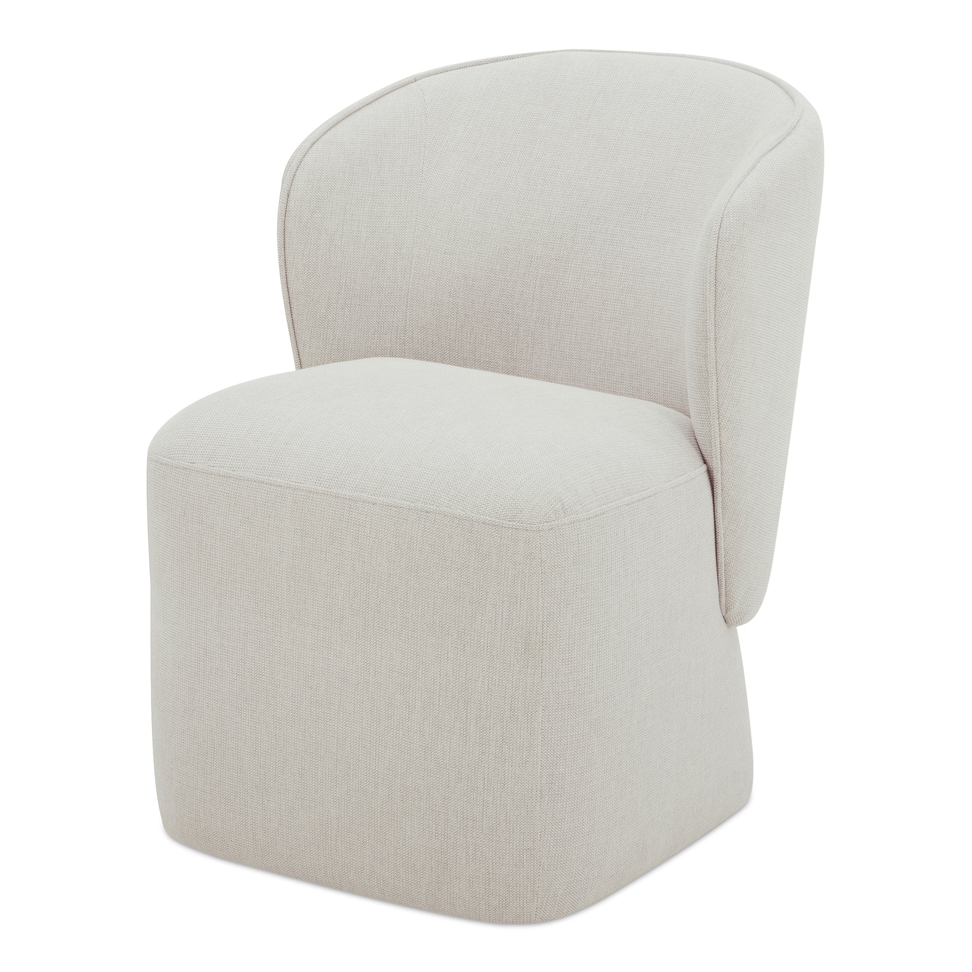 Draven, Rolling Dining Chairs with Performance Upholstery, Heather Grey