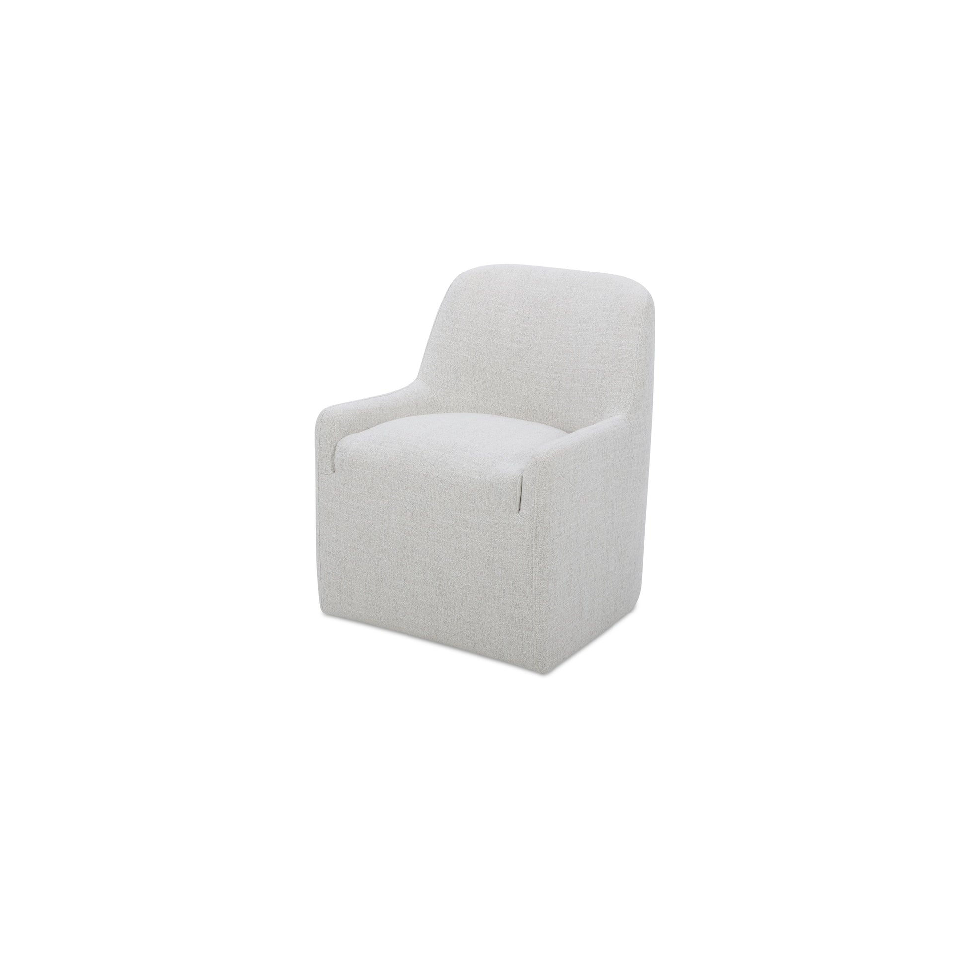 Maelor Dining Chair, Rolling Caster Wheels, Plush Padded ,Polyester Upholstery, Flecked Oat
