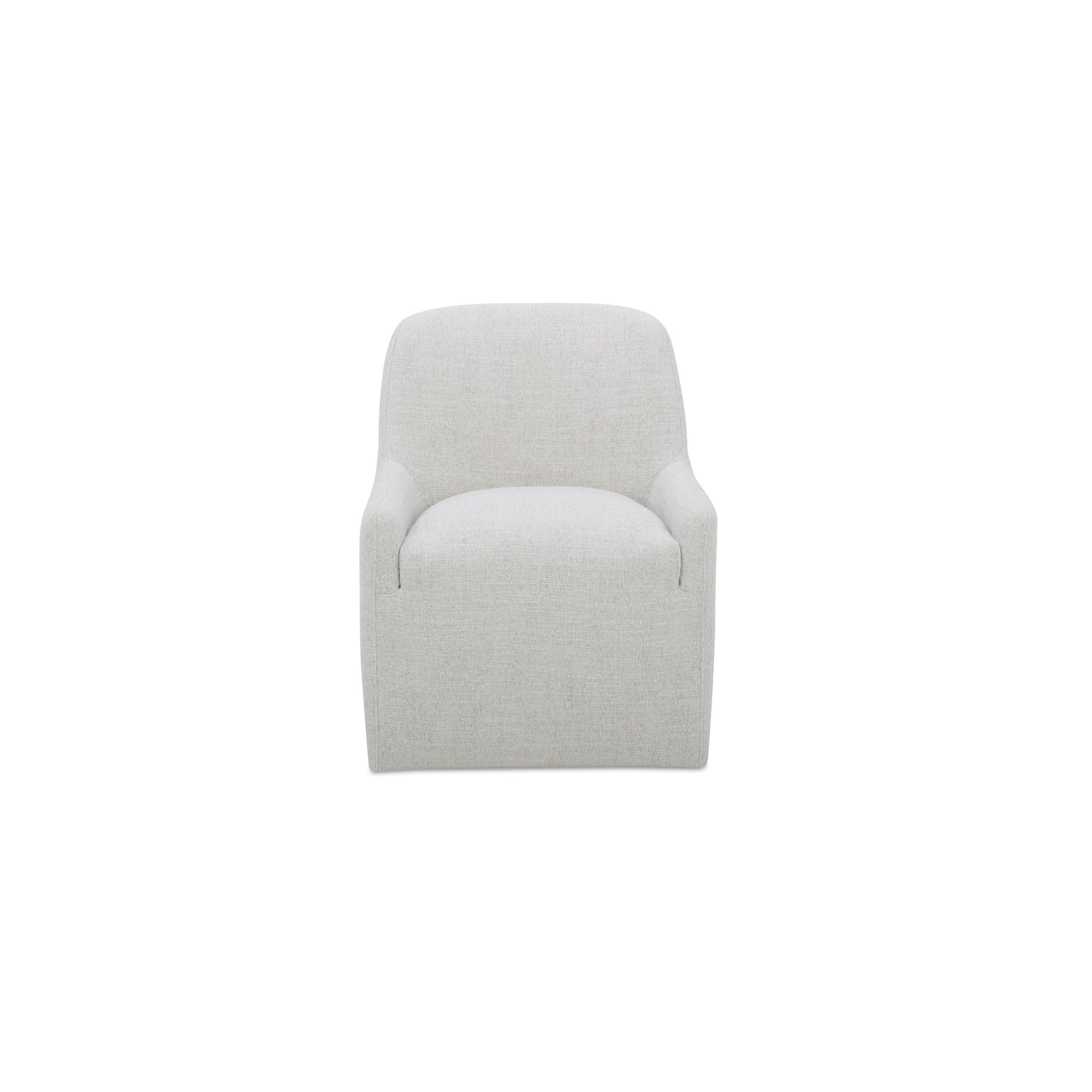 Maelor Dining Chair, Rolling Caster Wheels, Plush Padded ,Polyester Upholstery, Flecked Oat