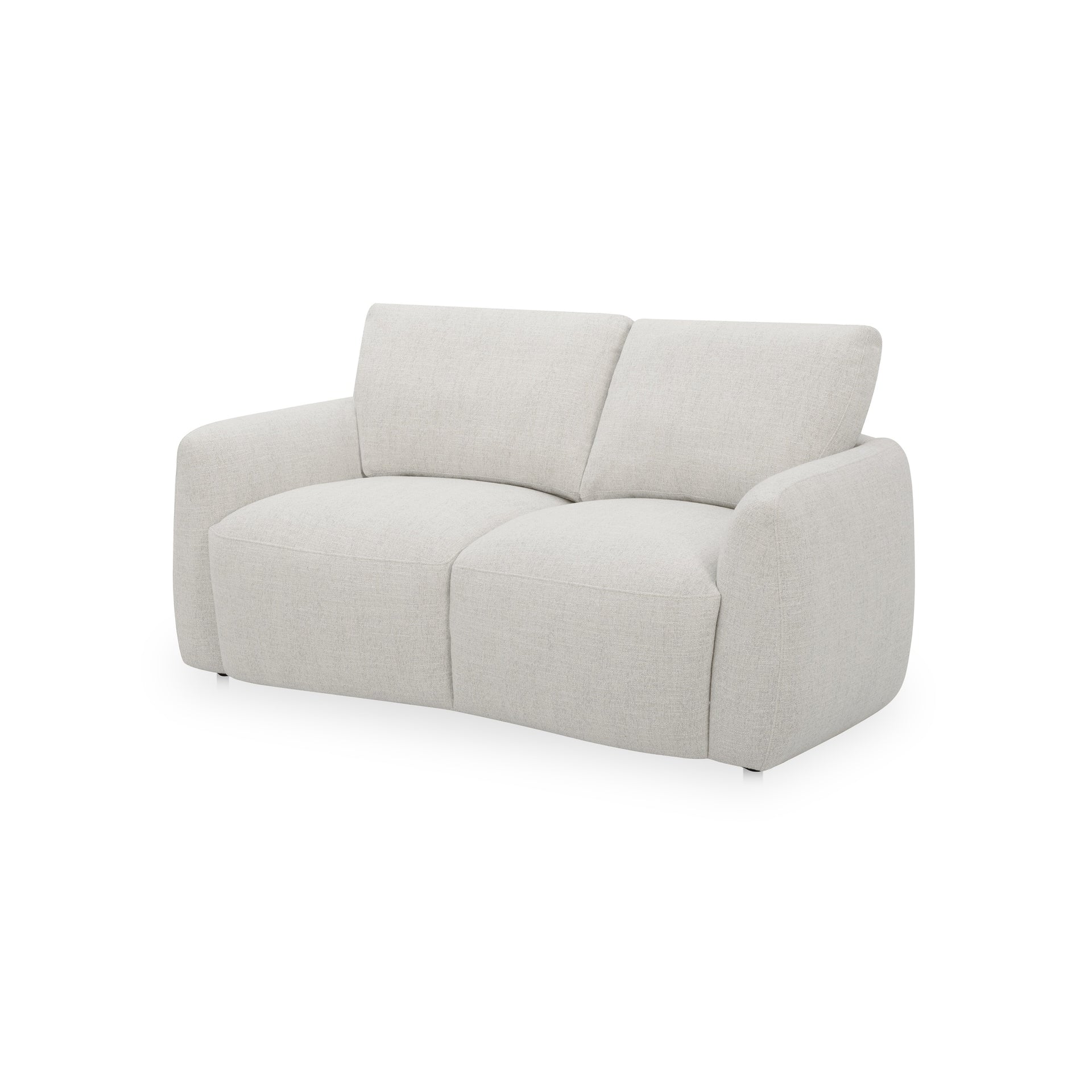 Soren Sofa, Polyester Upholstery, Solid Wood and Plywood Frame, High Back, Angled Arms, Foam and Polyfill Cushions, Flecked Oat