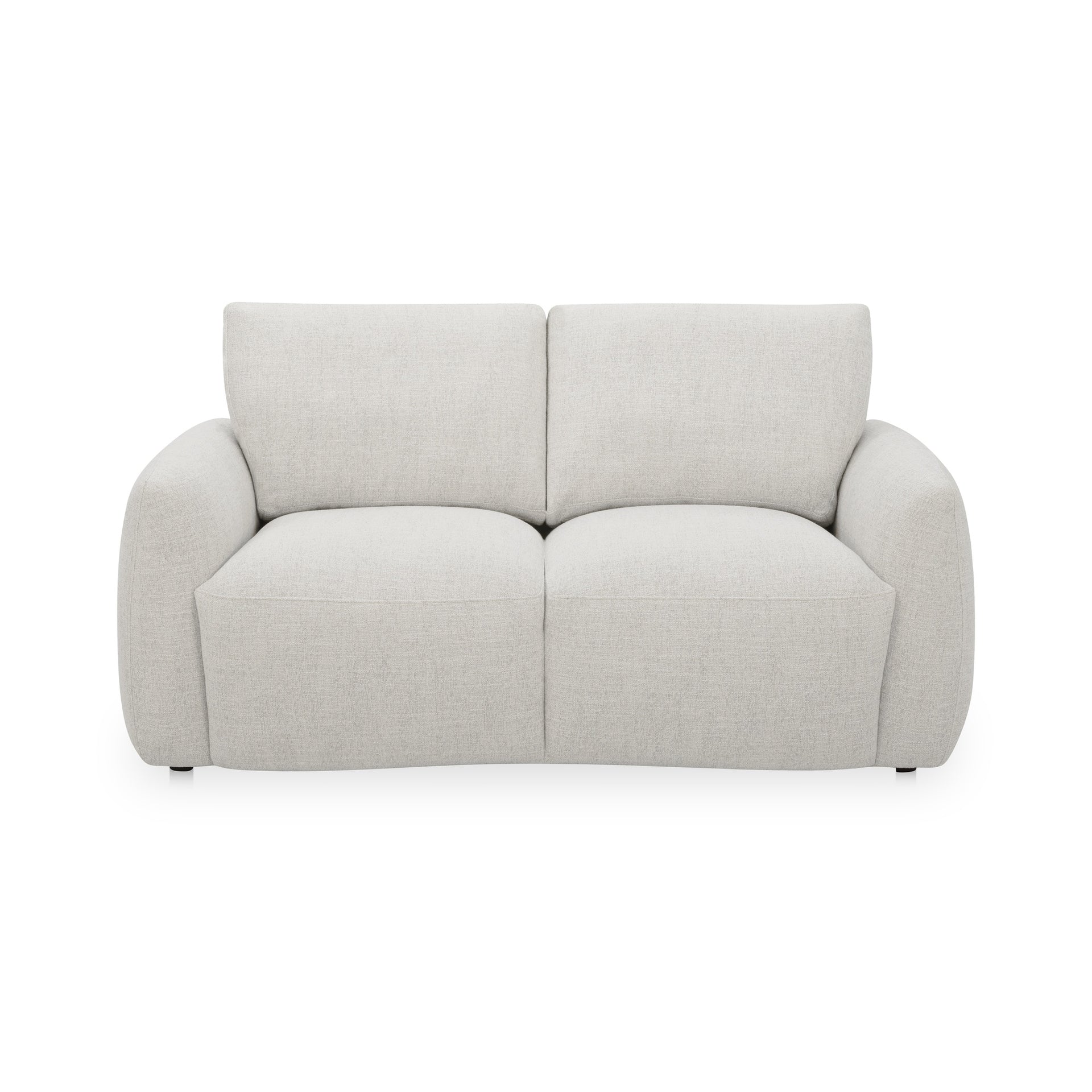 Soren Sofa, Polyester Upholstery, Solid Wood and Plywood Frame, High Back, Angled Arms, Foam and Polyfill Cushions, Flecked Oat