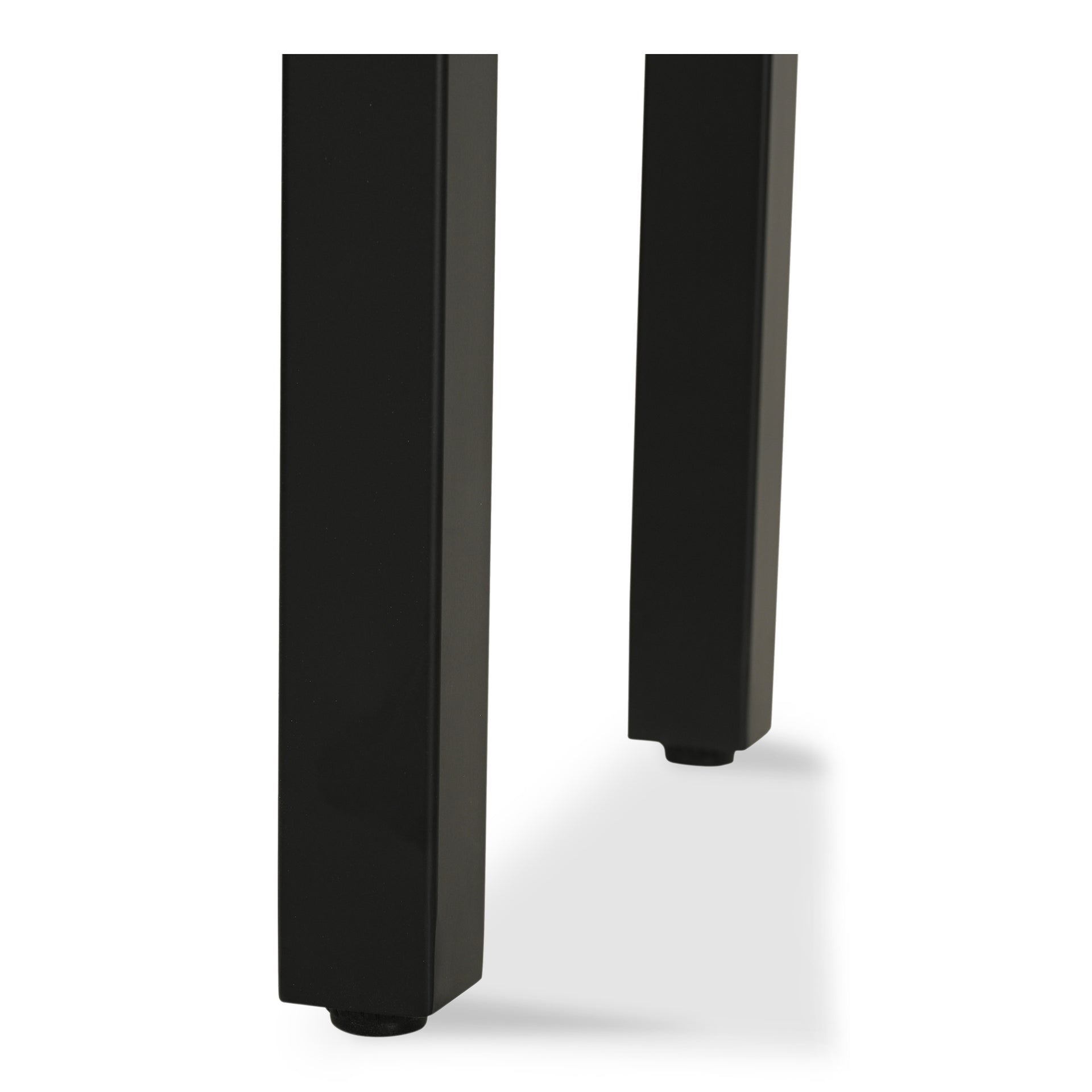 Upton Console Table, White Banswara Marble Top, Black Powder-Coated Iron Frame