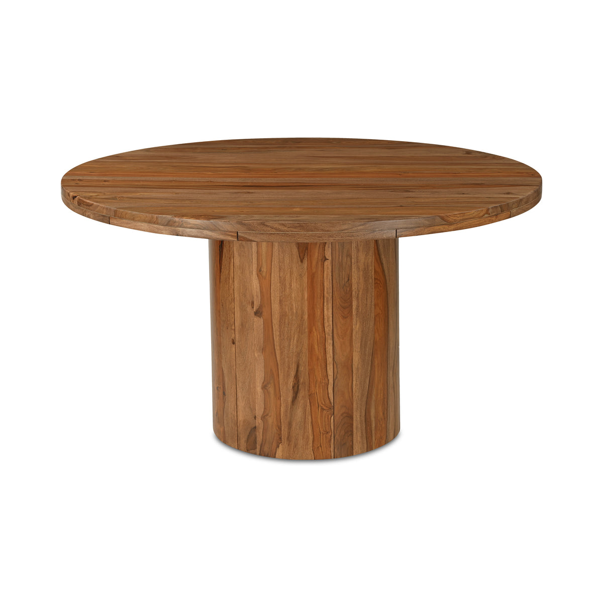 Bay Round Dining Table, Pedestal Base, Brown