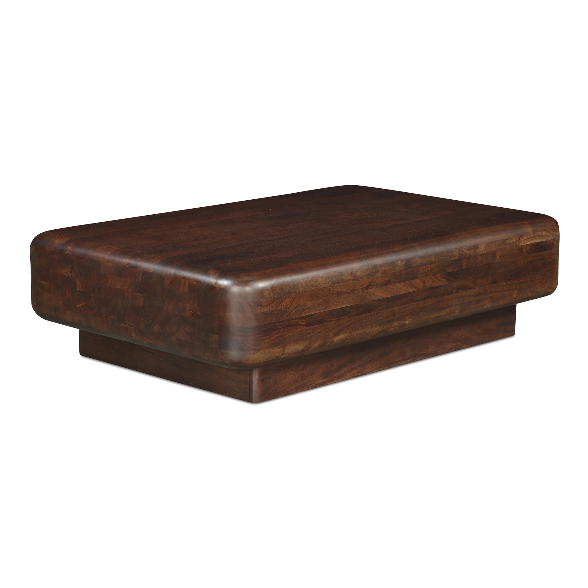 Lycia Coffee Table, Oversized Square Shape in Solid Acacia Wood, Dark Brown