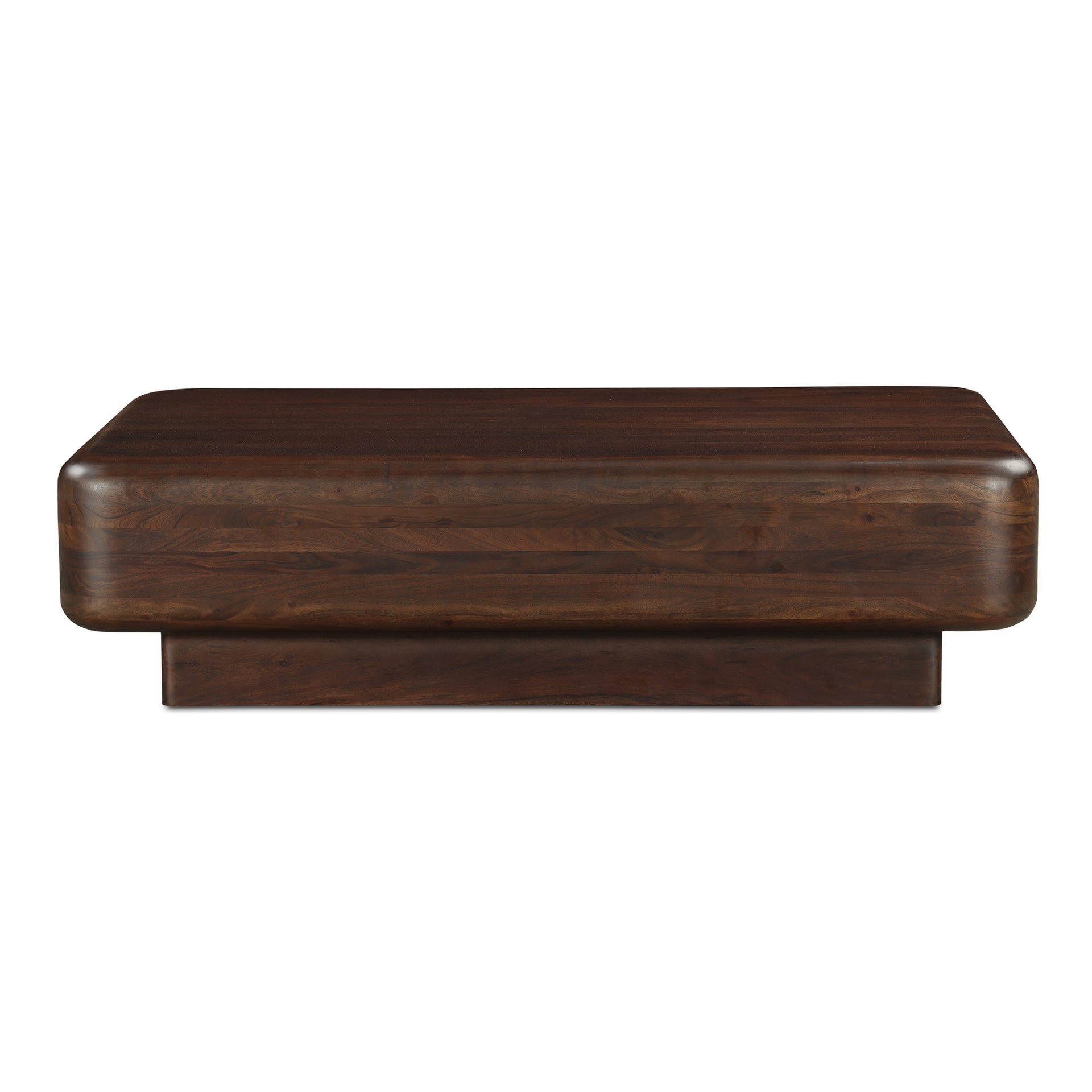 Lycia Coffee Table, Oversized Square Shape in Solid Acacia Wood, Dark Brown