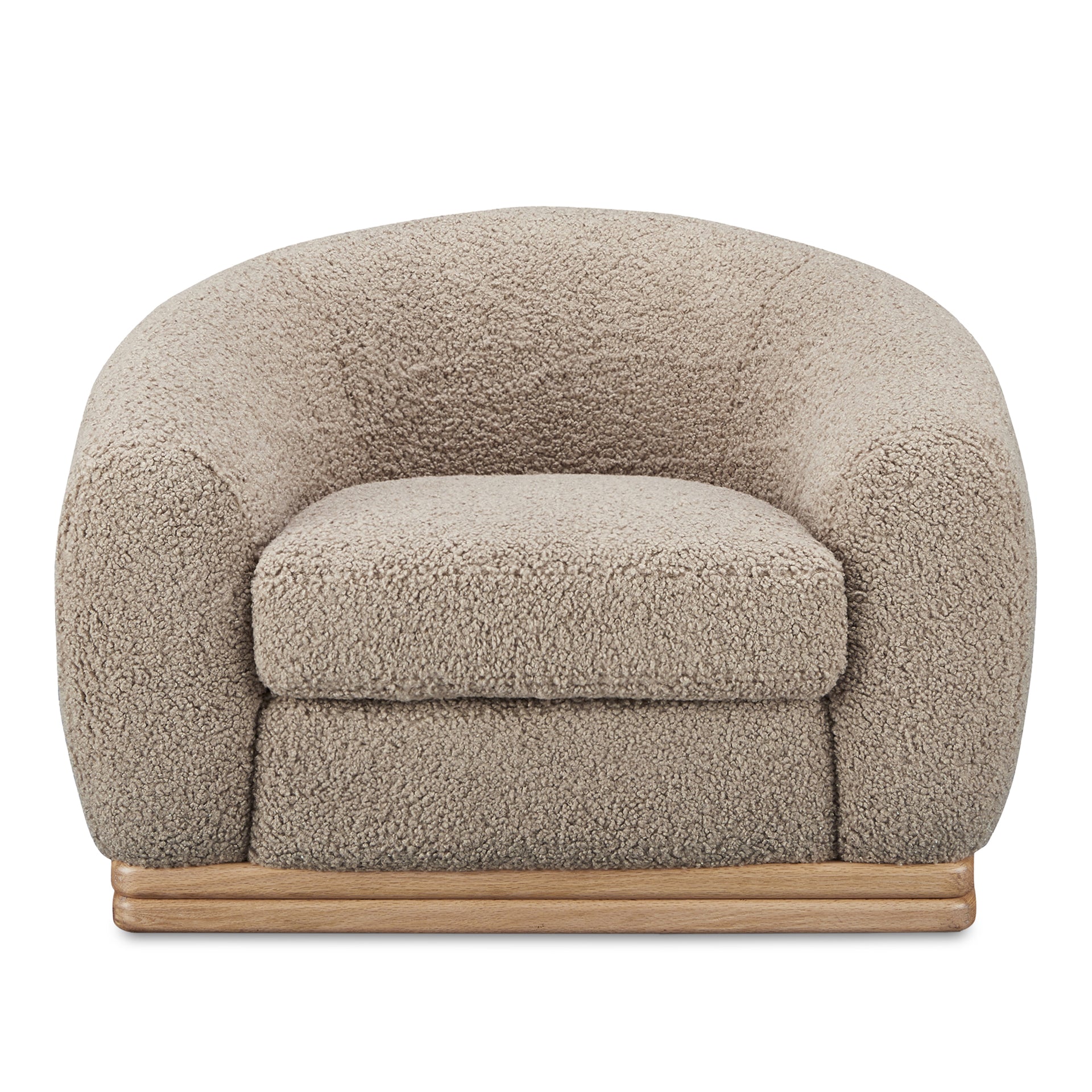 Yara Lounge Chair, Contemporary Faux Shearling, Kiln-Dried Wood Frame, Taupe