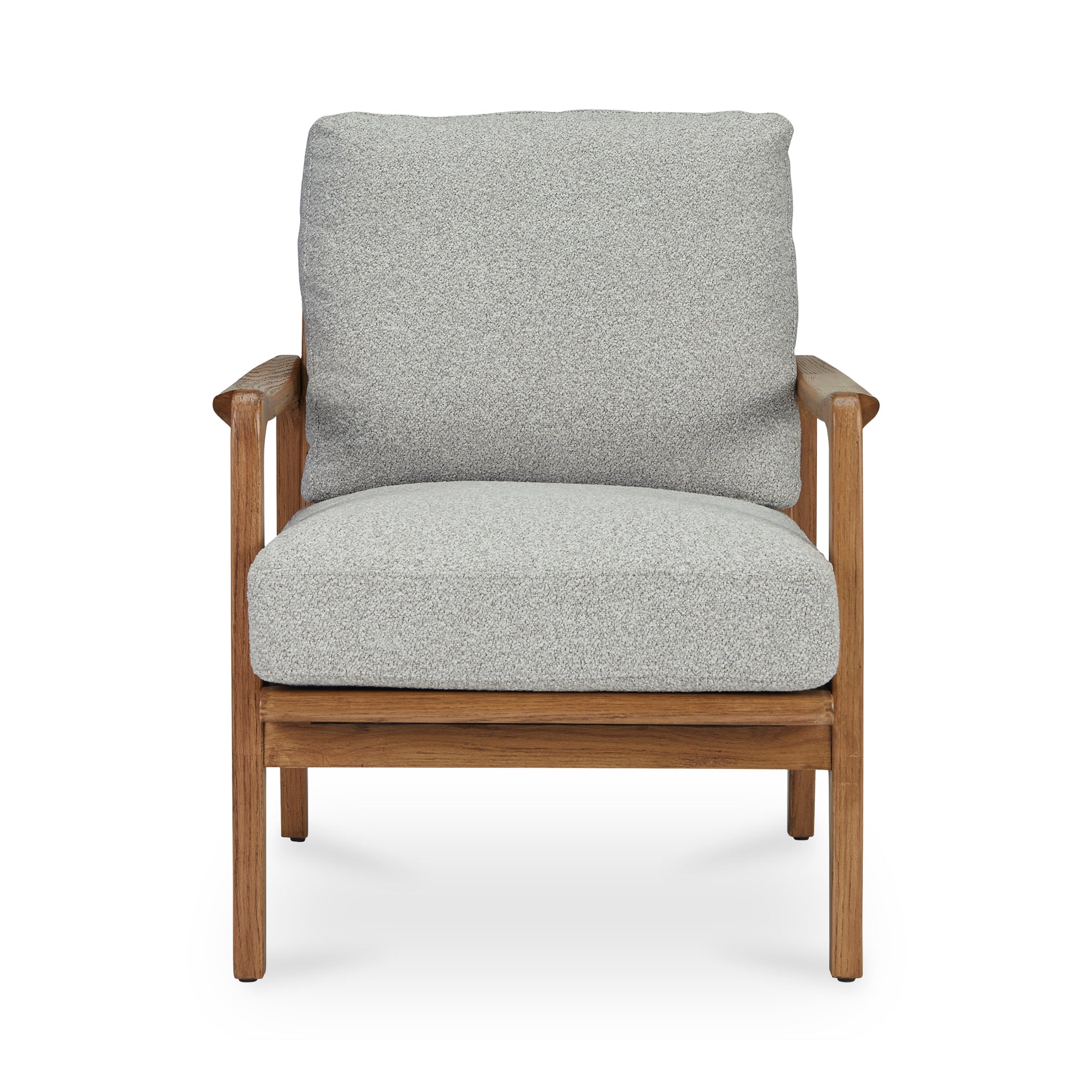 Matteo Occasional Chair, Rustic Solid Oak Frame, Foam Seat and Back, Heather Beige