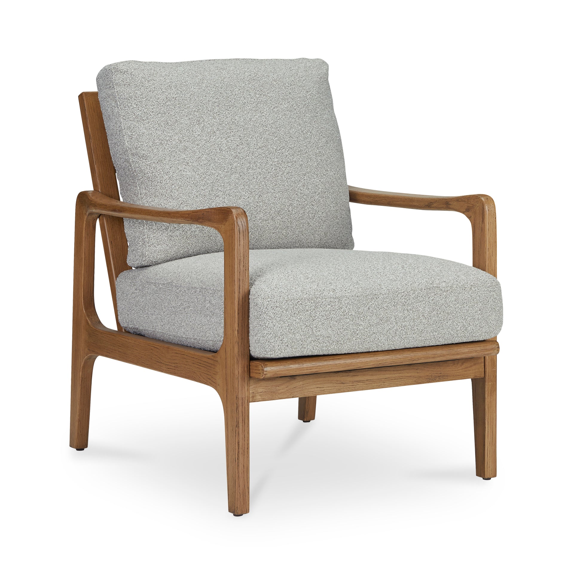 Matteo Occasional Chair, Rustic Solid Oak Frame, Foam Seat and Back, Heather Beige