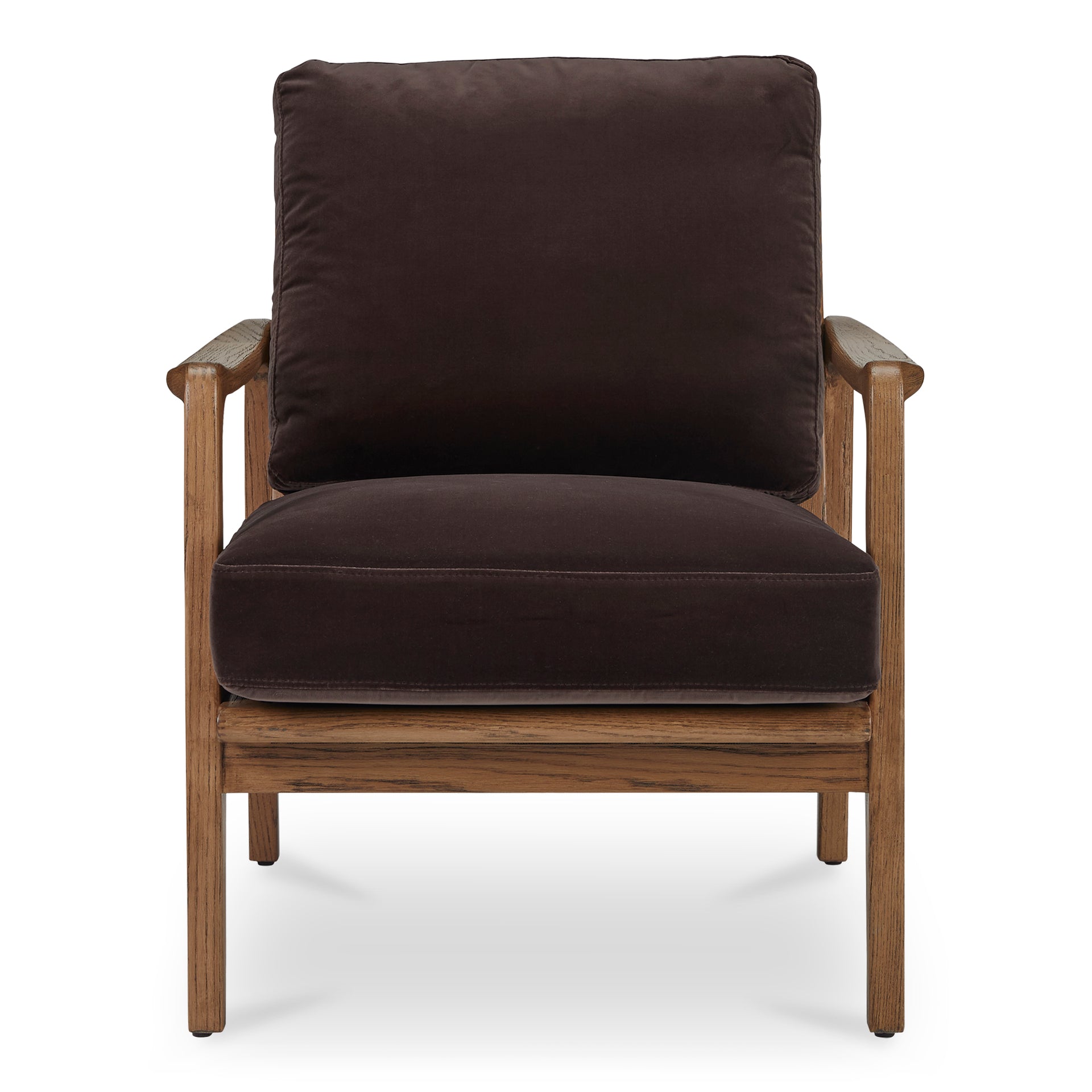 Matteo Occasional Chair, Rustic Solid Oak Frame, Foam Seat and Back, Dark Brown