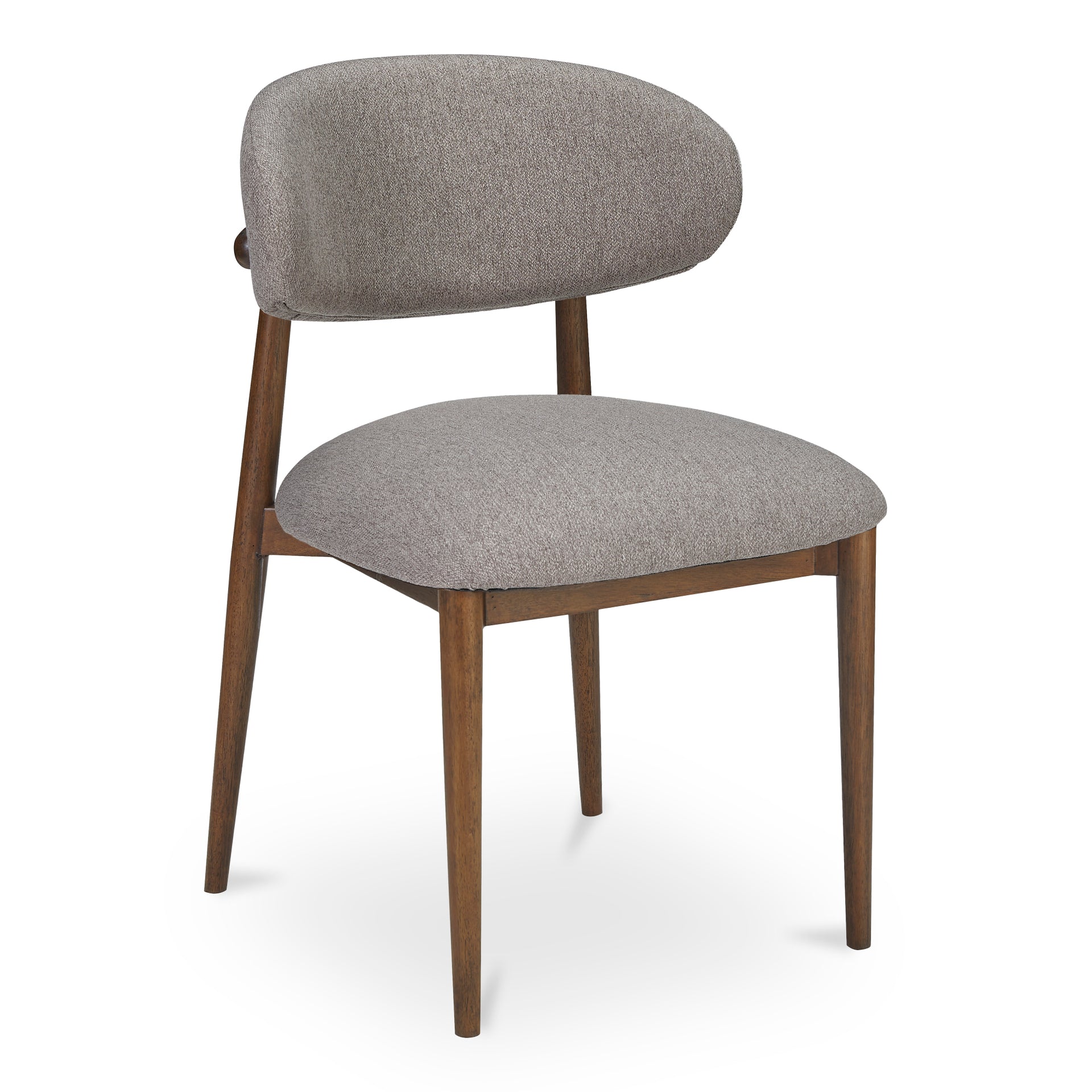 Aldric, Dining Chair, Performance Fabric Upholstery, Rubber Wood Frame, Light Brown