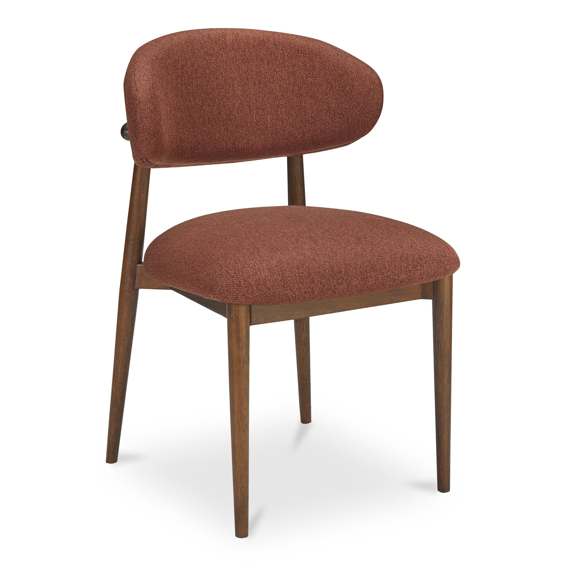 Aldric, Dining Chair, Performance Fabric Upholstery, Rubber Wood Frame, Rust