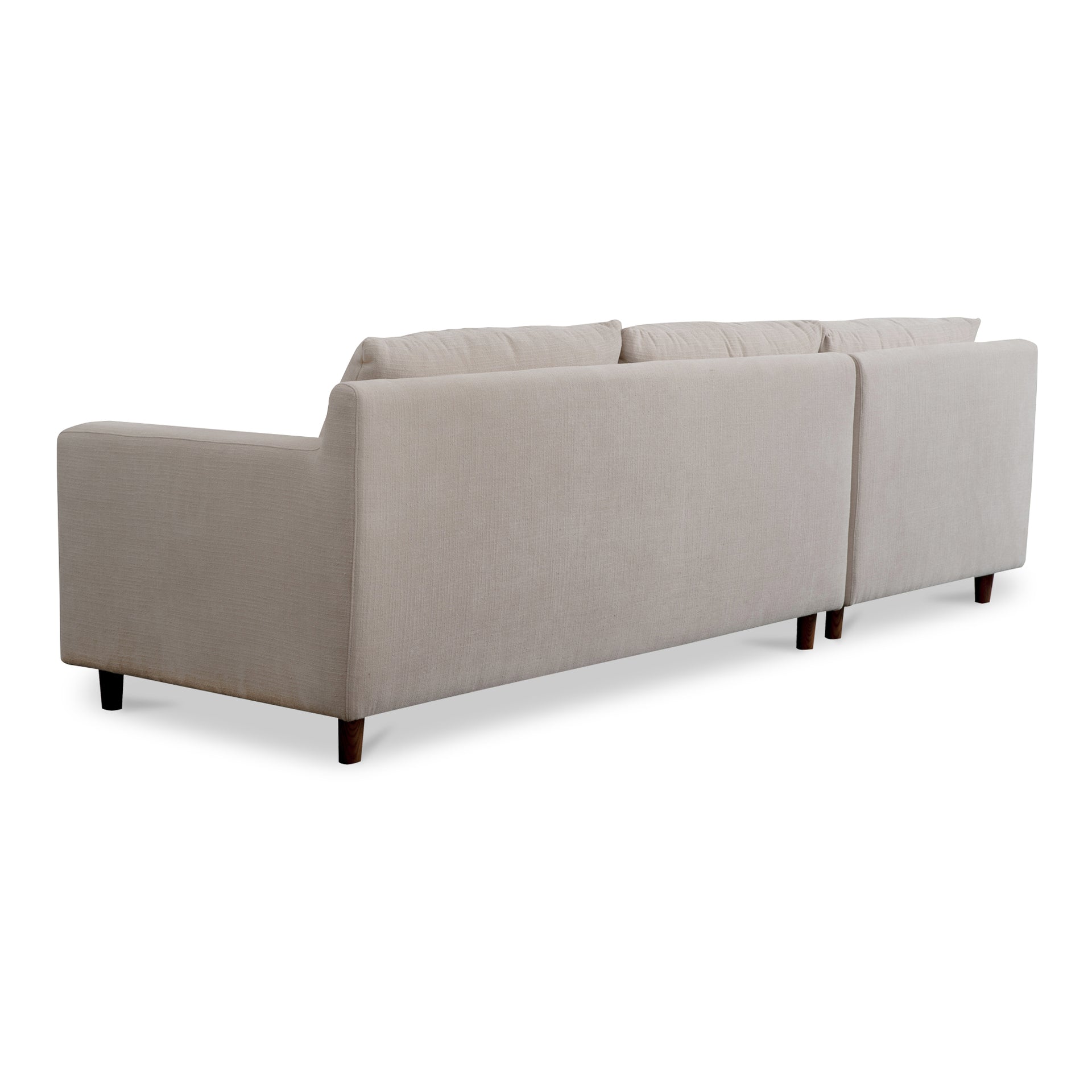 Veyric Left-Facing Sectional Sofa, High Back, Chenille Performance Fabric, Feather Blend Seat, Beige, Seats 4
