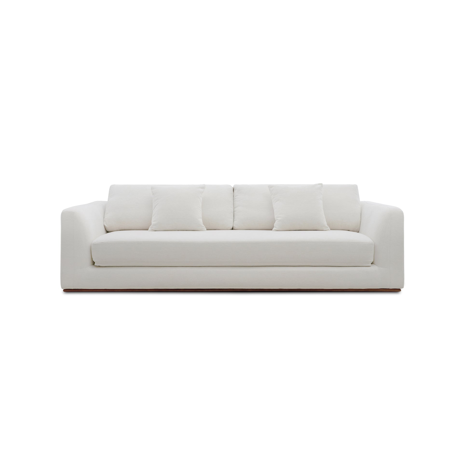 Rio Sleeper Sofa, Convertible Design, Feather-Filled Cushions, Rubberwood Base, Off-White
