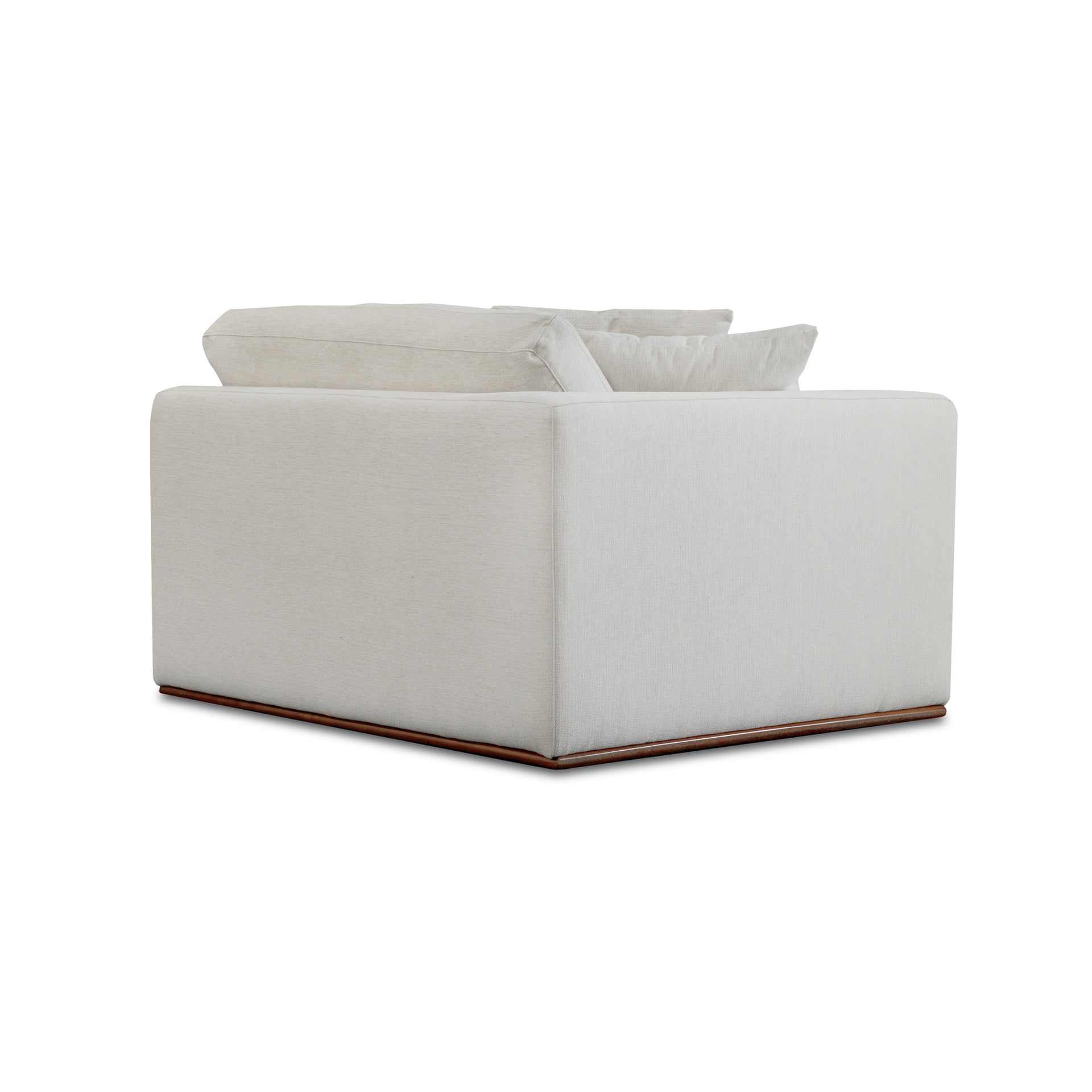 Rio Left-Facing Chair, Feather-Fiber Cushions, Rubber Wood Base, Off-White