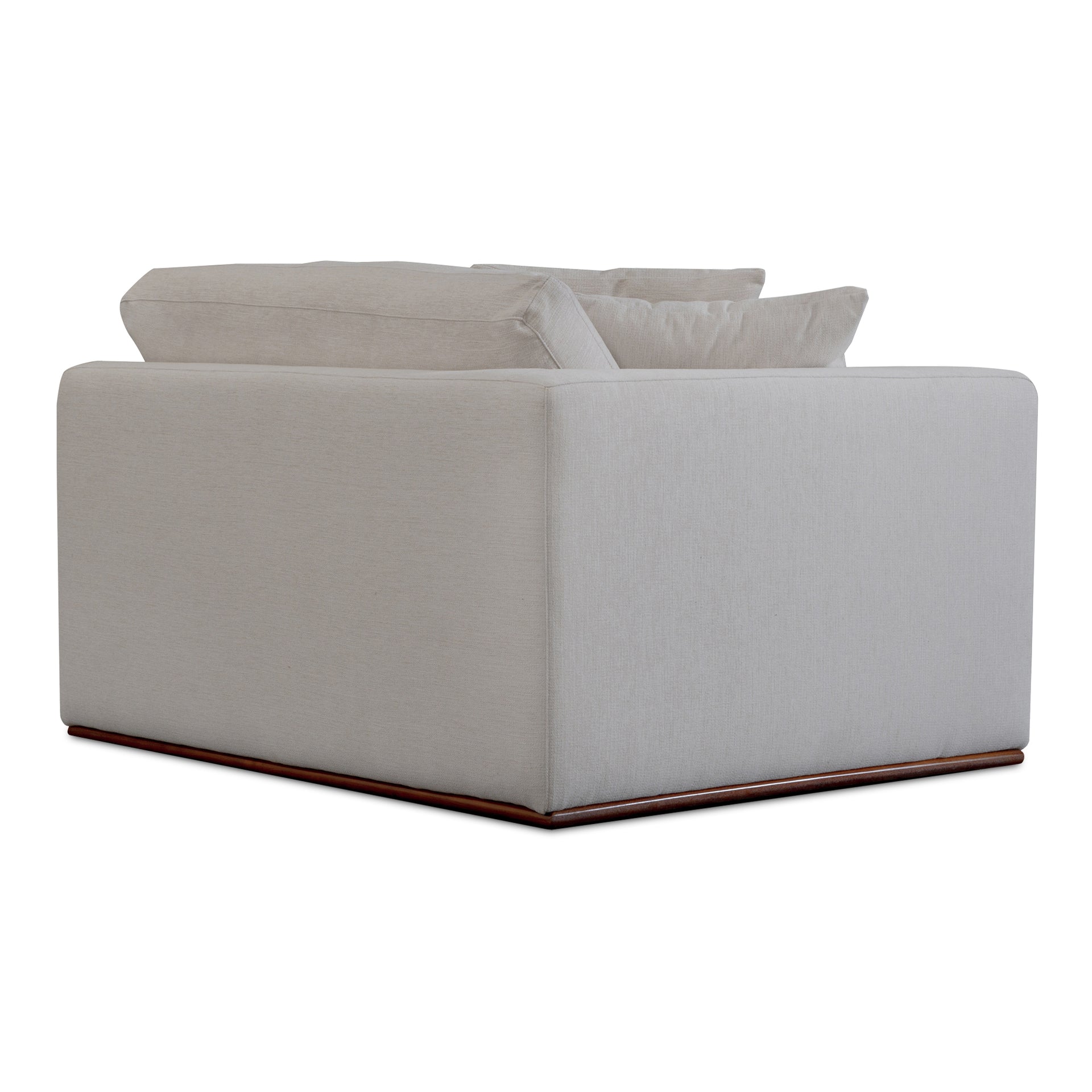 Rio Left-Facing Chair, Feather-Fiber Cushions, Rubber Wood Base, Off-White