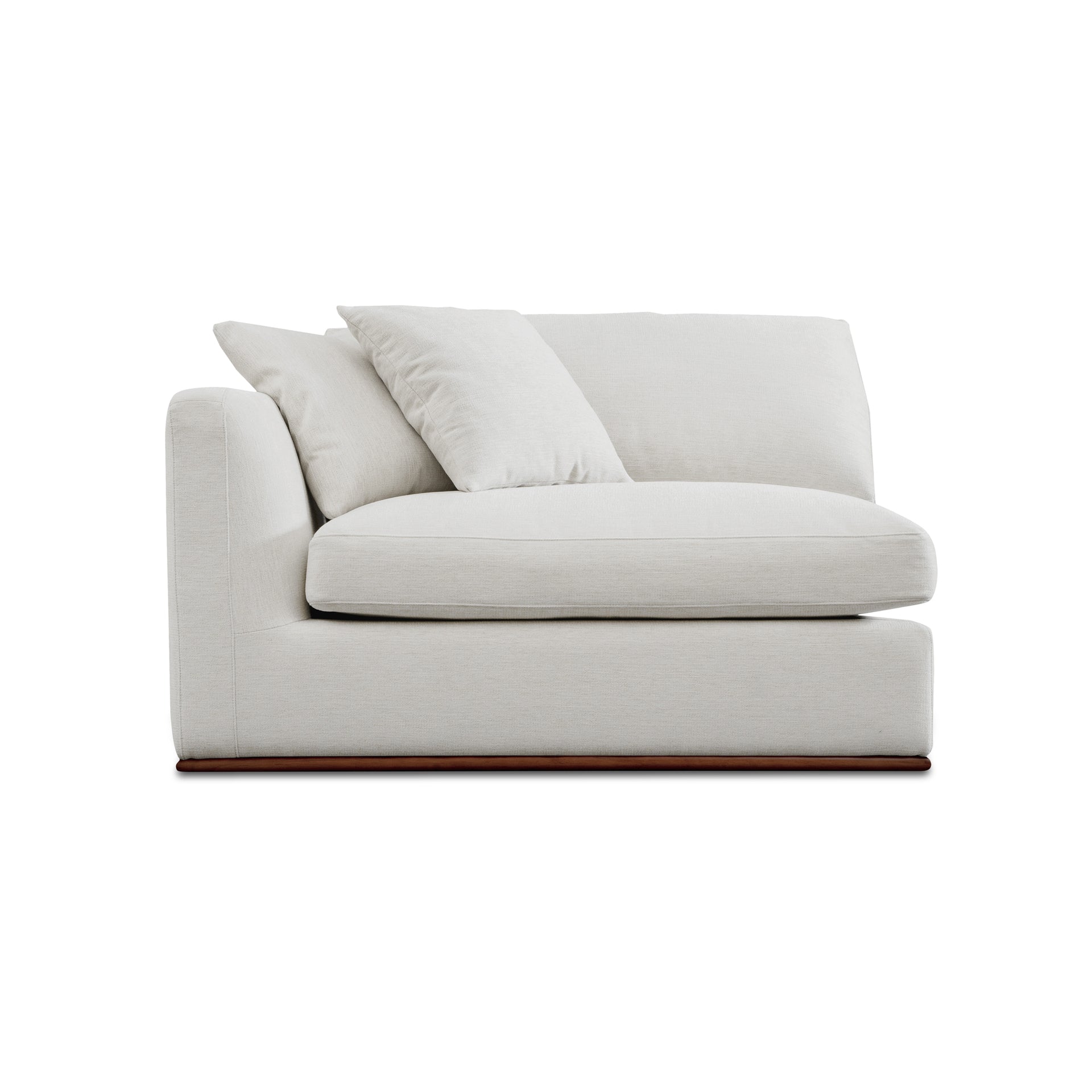 Rio Left-Facing Chair, Feather-Fiber Cushions, Rubber Wood Base, Off-White