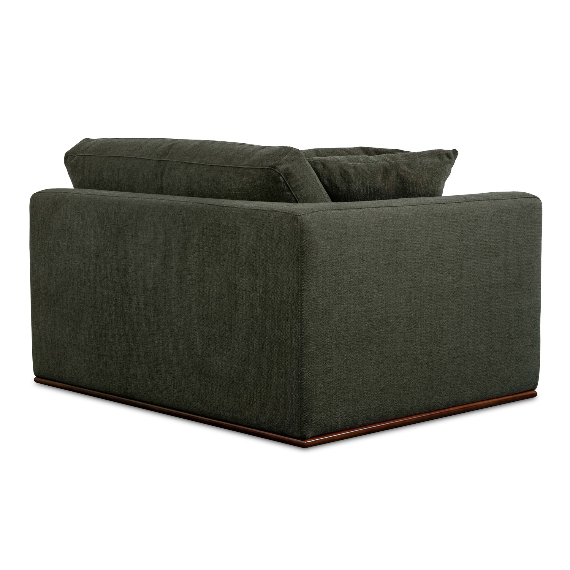 Rio Left-Facing Chair, Feather-Fiber Cushions, Rubber Wood Base, Deep Green
