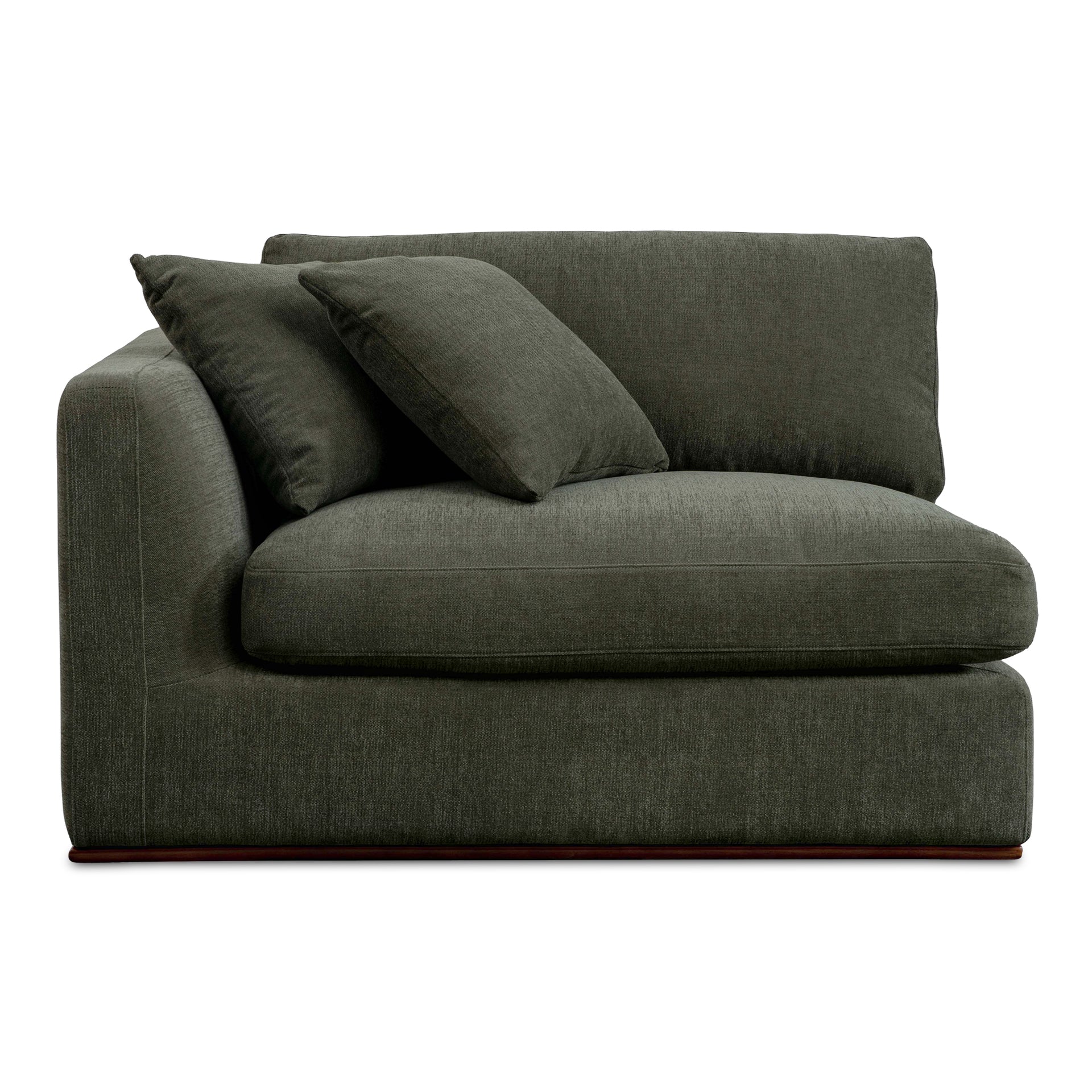 Rio Left-Facing Chair, Feather-Fiber Cushions, Rubber Wood Base, Deep Green