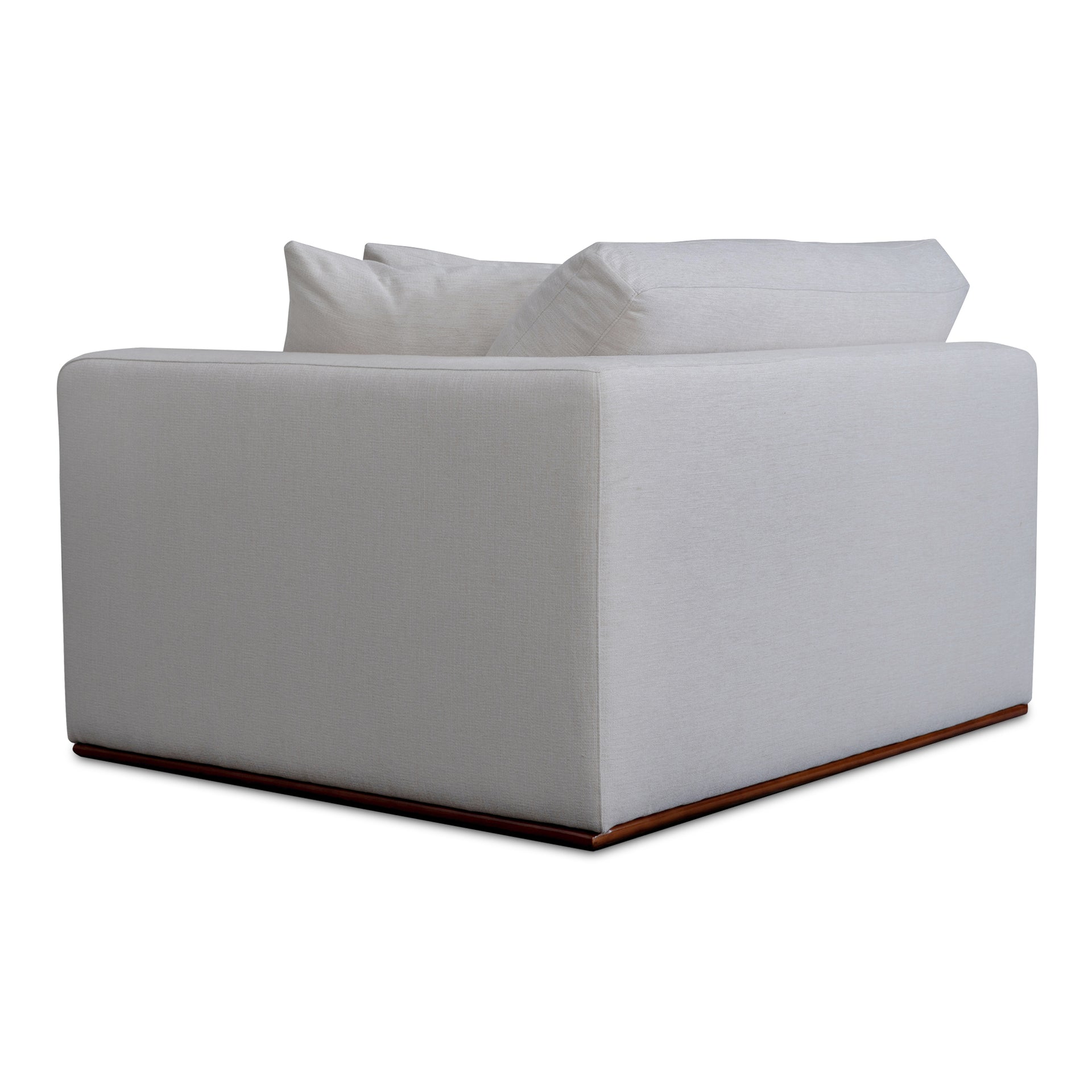 Rio Right-Facing Chair, Feather-Fiber Cushions, Rubber Wood Base, Off-White