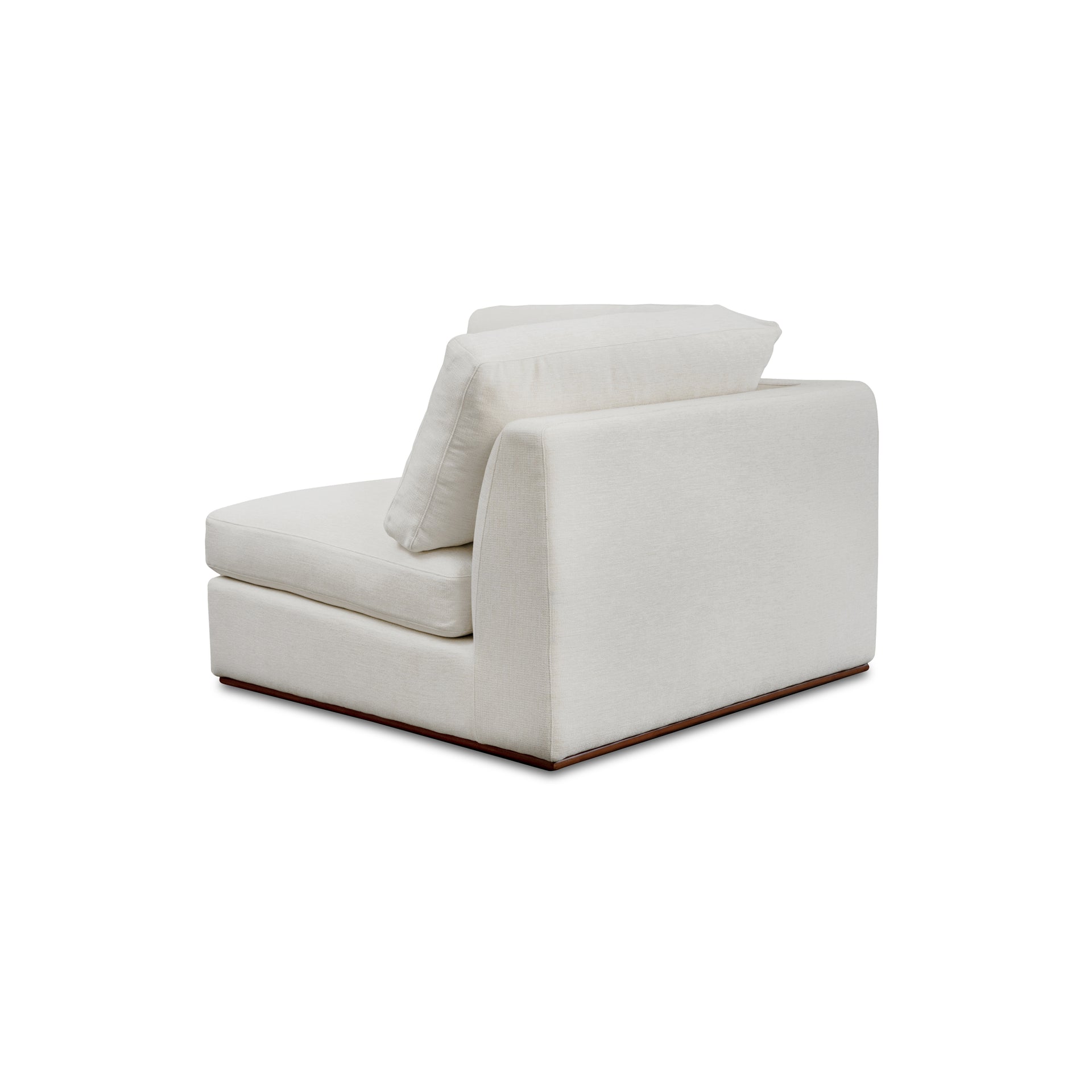 Rio Corner Chair, Feather-Fiber Cushions, Rubber Wood Base, Off-White