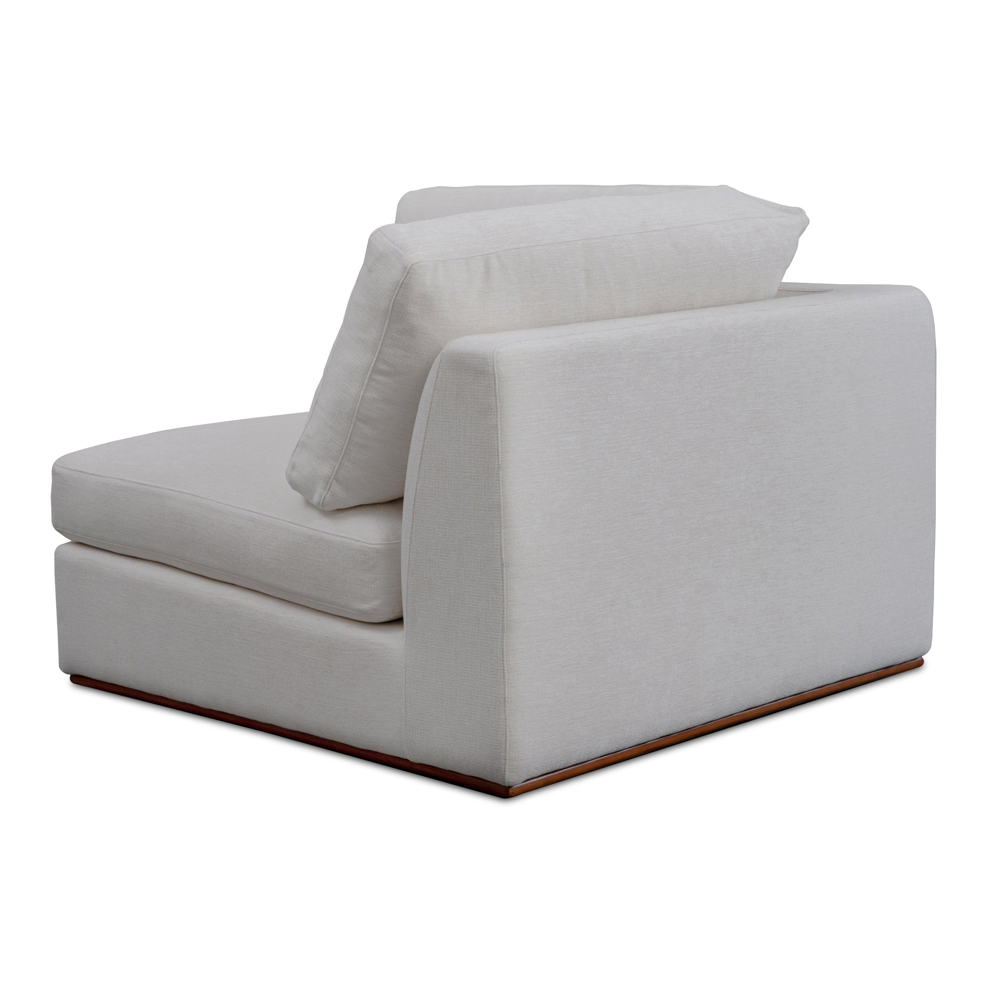 Rio Corner Chair, Feather-Fiber Cushions, Rubber Wood Base, Off-White