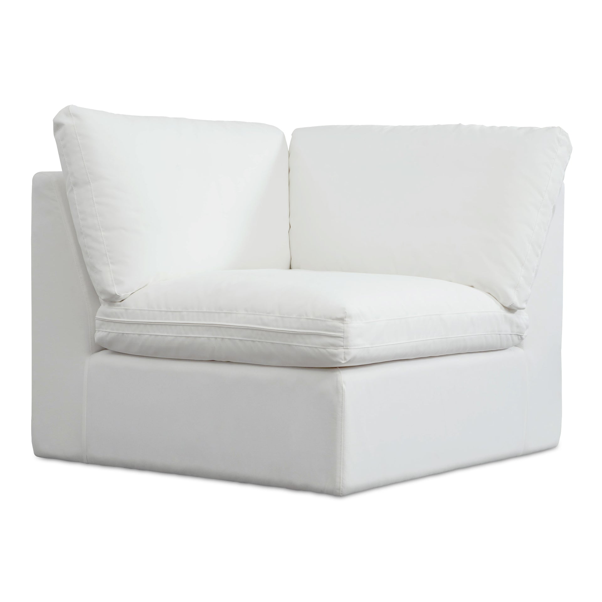 Odessa Outdoor Corner Chair, Weather-Resistant Performance Fabric, Speckled Design, Quick-Dry Foam, Aluminum Frame, White
