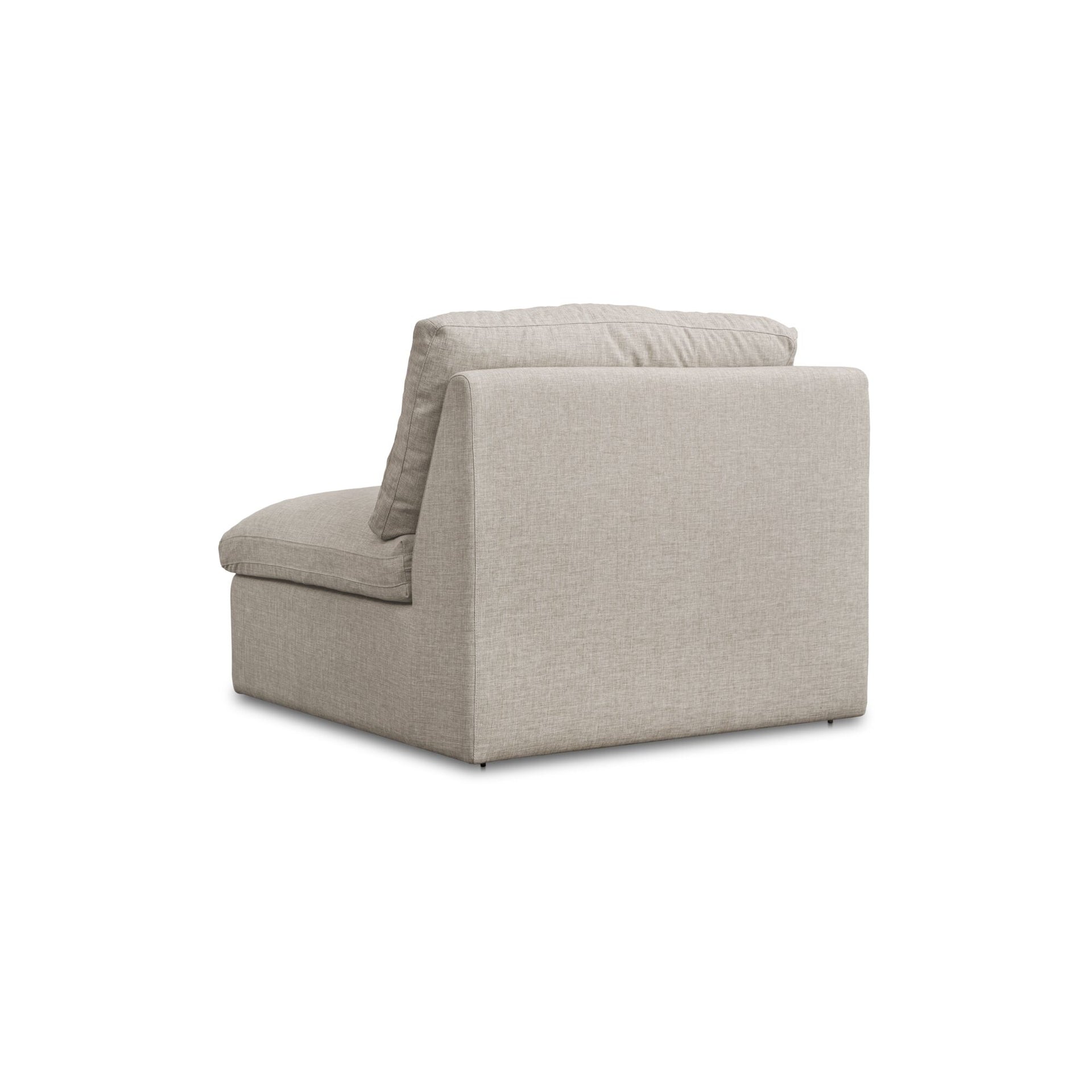 Odessa Outdoor Corner Chair, Weather-Resistant Performance Fabric, Speckled Design, Quick-Dry Foam, Aluminum Frame, Light Grey