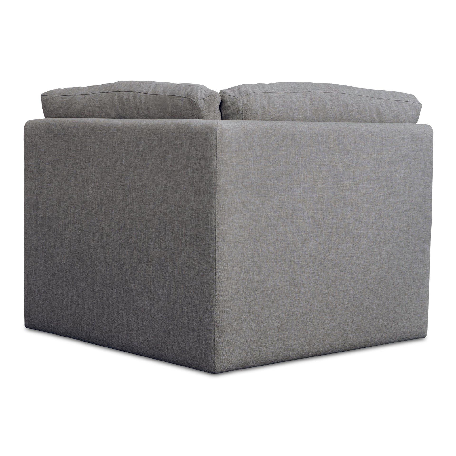 Odessa Outdoor Corner Chair, Weather-Resistant Performance Fabric, Speckled Design, Quick-Dry Foam, Aluminum Frame, Light Grey