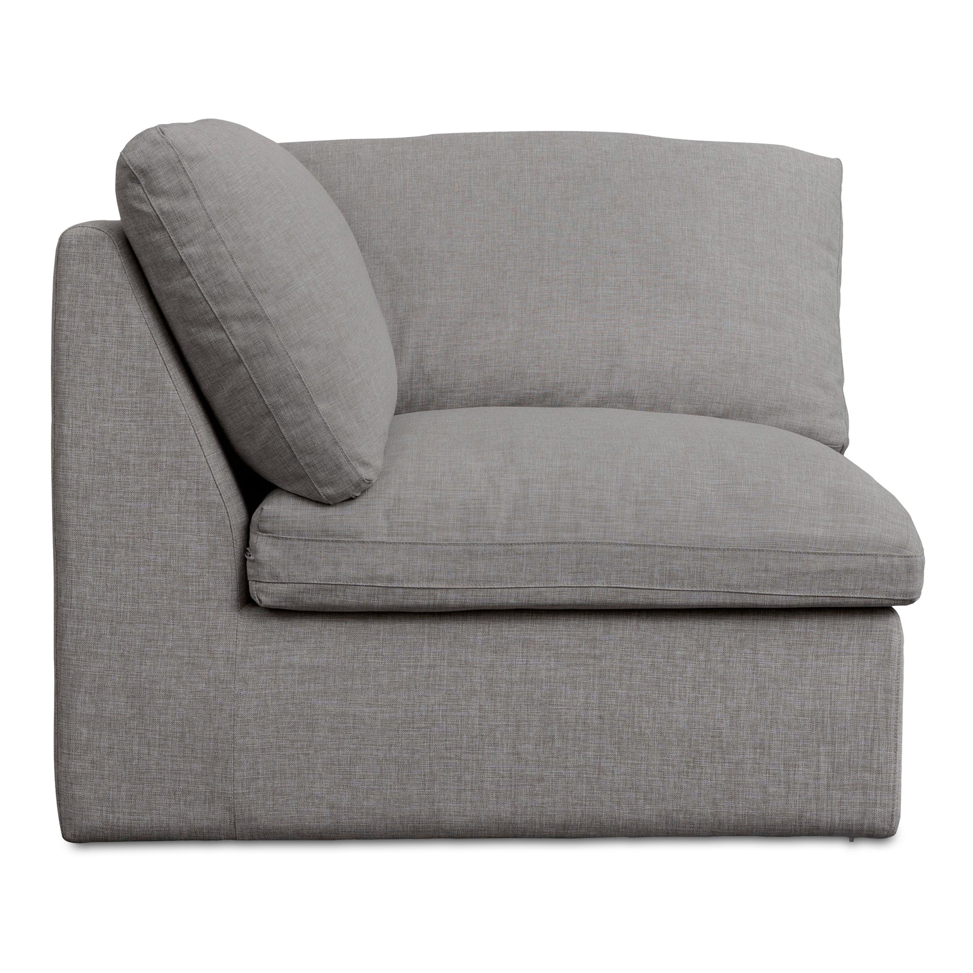 Odessa Outdoor Corner Chair, Weather-Resistant Performance Fabric, Speckled Design, Quick-Dry Foam, Aluminum Frame, Light Grey