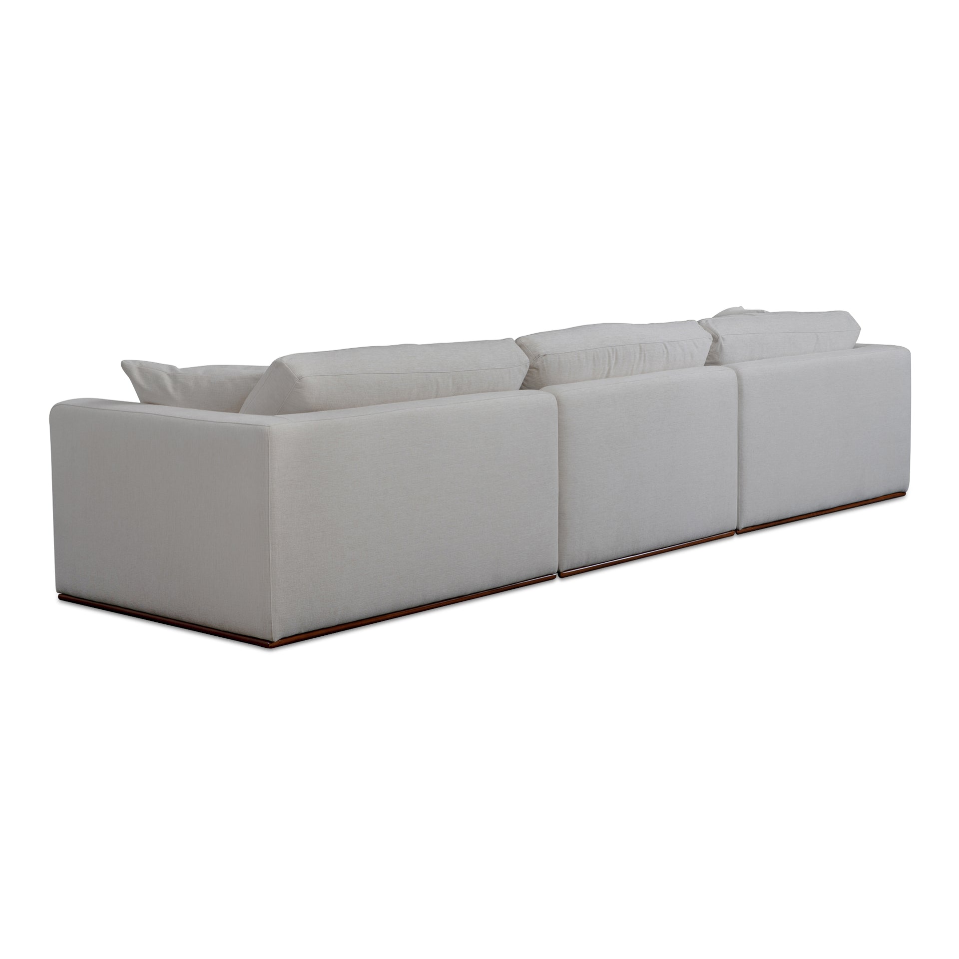 Rio Modular Sofa, Feather-Fiber Cushions, Removable Cushions, Rubber Wood Base, Off-White