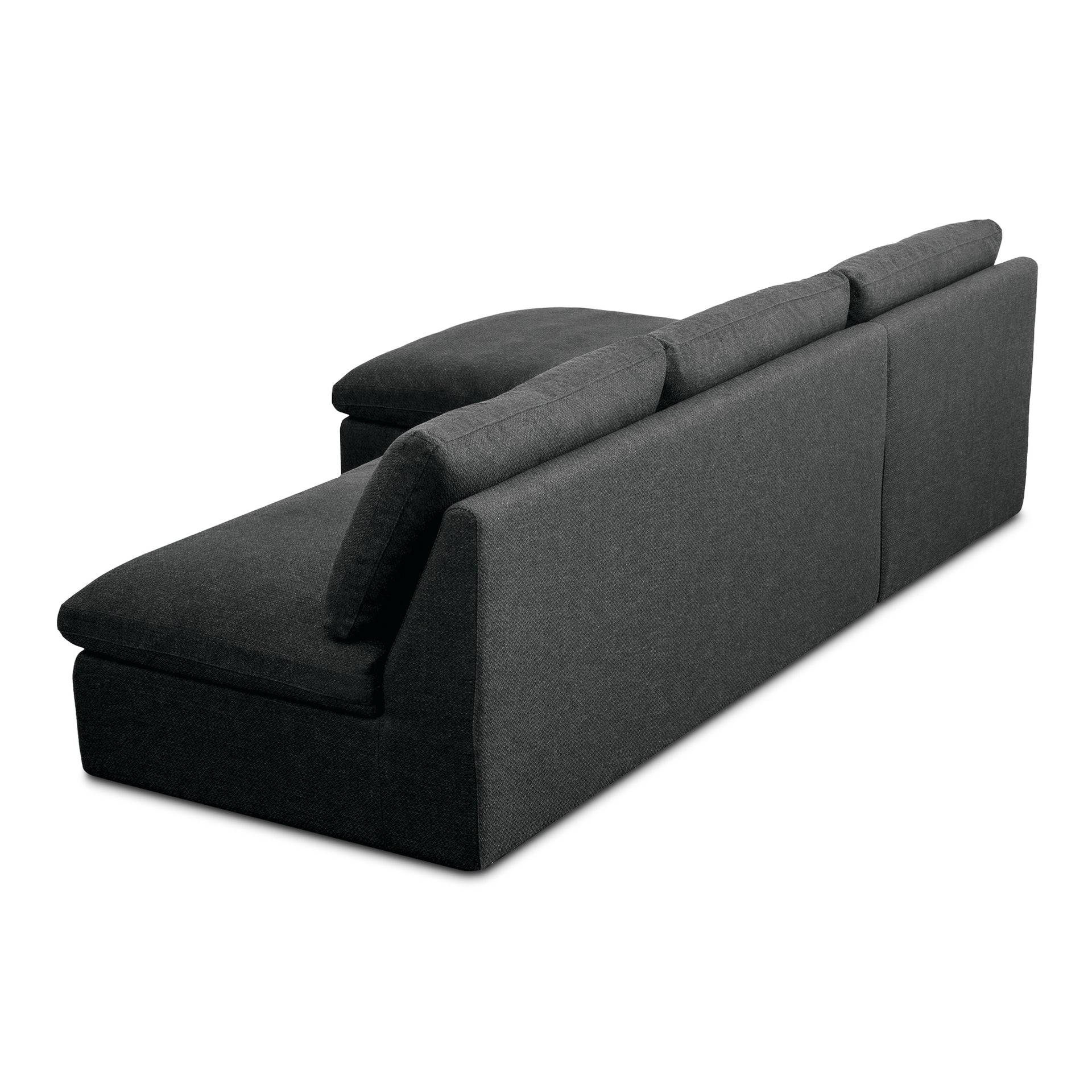Odessa Outdoor Modular Sectional, 2-Piece Set, Weather-Resistant Performance Fabric, Speckled Design, Quick-Dry Foam, Aluminum Frame, Charcoal Grey