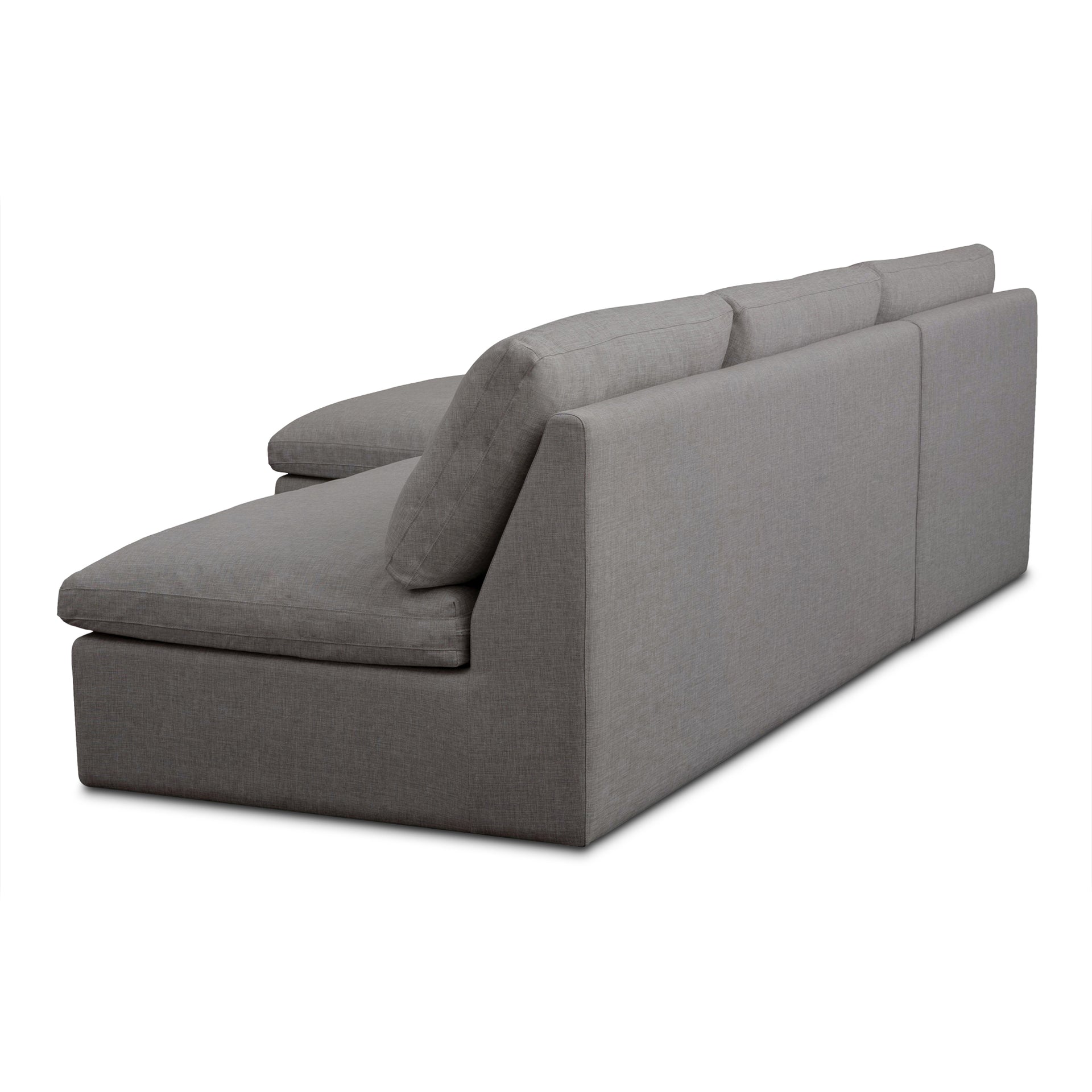Odessa Outdoor Modular Sectional, 2-Piece Set, Weather-Resistant Performance Fabric, Speckled Design, Quick-Dry Foam, Aluminum Frame, Light Grey
