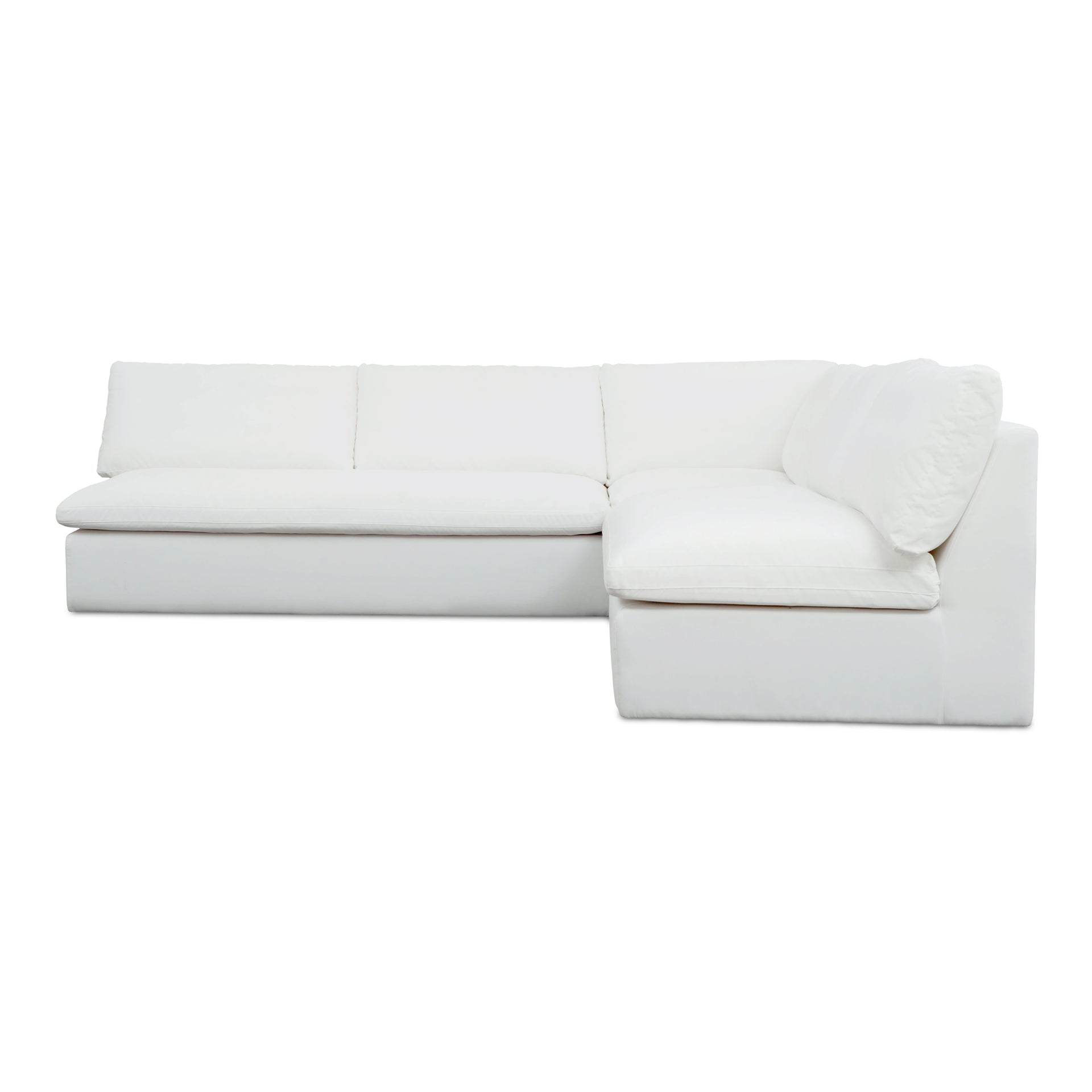 Odessa Outdoor Modular Sectional Sofa, 3-Piece Set, Weather-Resistant Performance Fabric, Aluminum Frame, Quick-Dry Olefin Foam, White