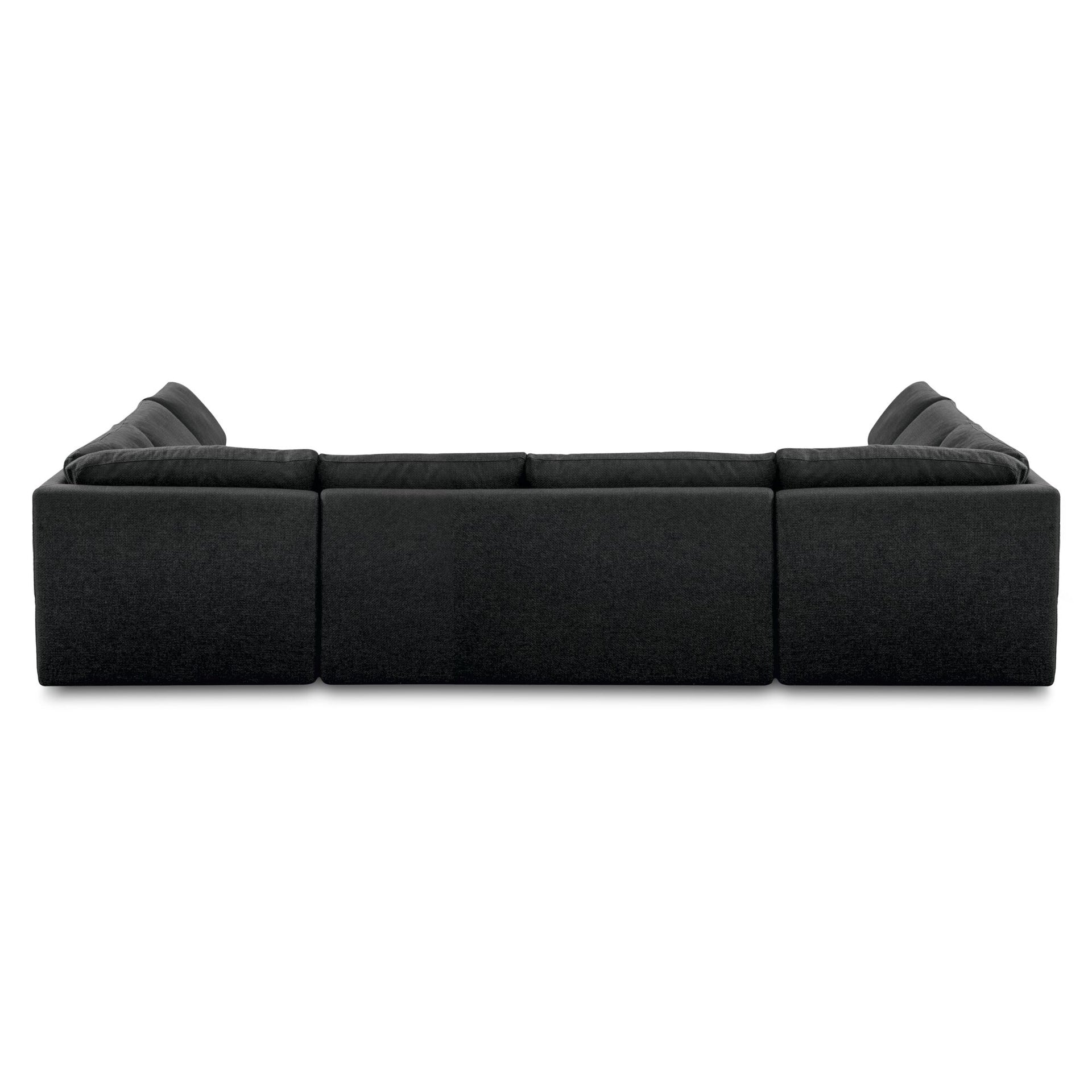 Odessa Outdoor Modular Sectional Sofa, 5-Piece Set, Weather-Resistant Performance Fabric, Aluminum Frame, Quick-Dry Olefin Foam, Speckled Charcoal