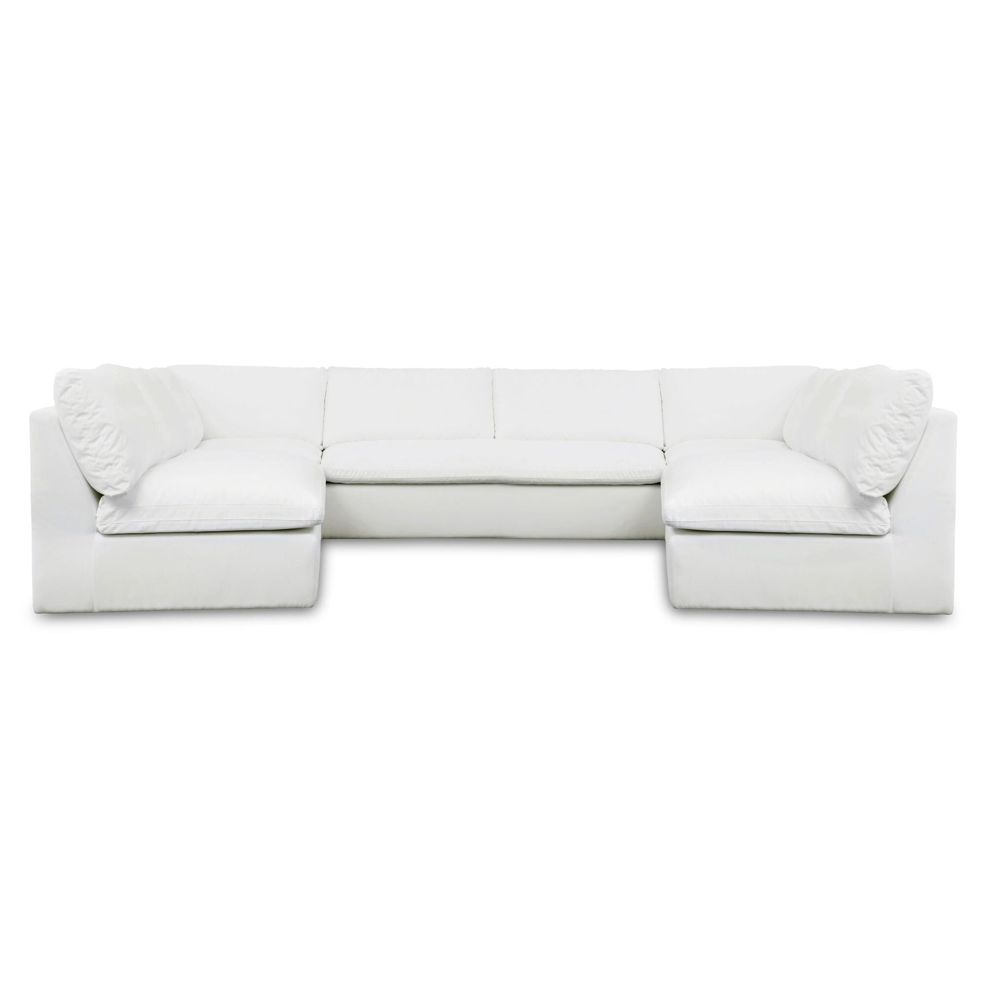 Odessa Outdoor Modular Sectional Sofa, 5-Piece Set, Weather-Resistant Performance Fabric, Aluminum Frame, Quick-Dry Olefin Foam, White