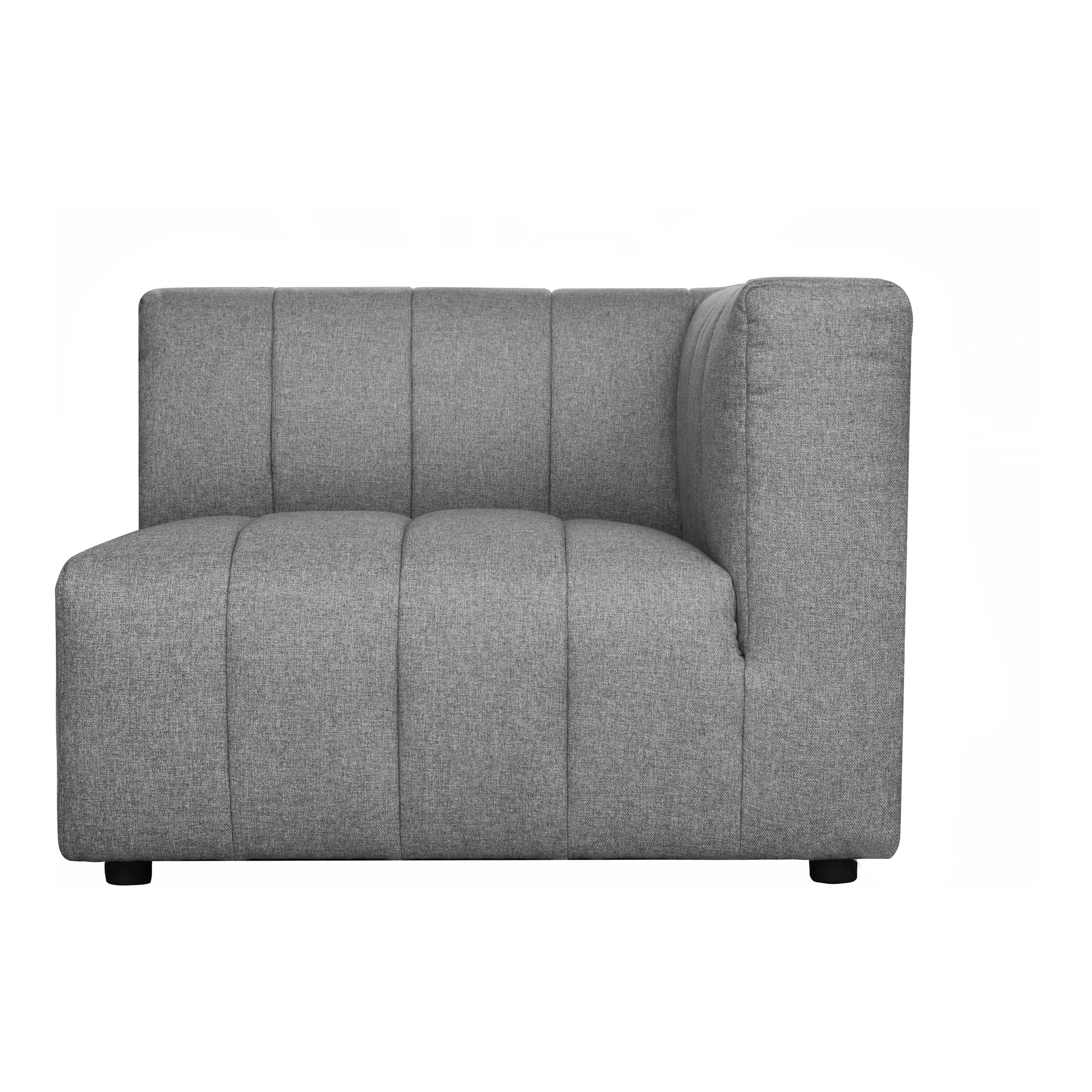 Marley, Right arm Facing Chair Contemporary Channel Stitched Polyester, Grey