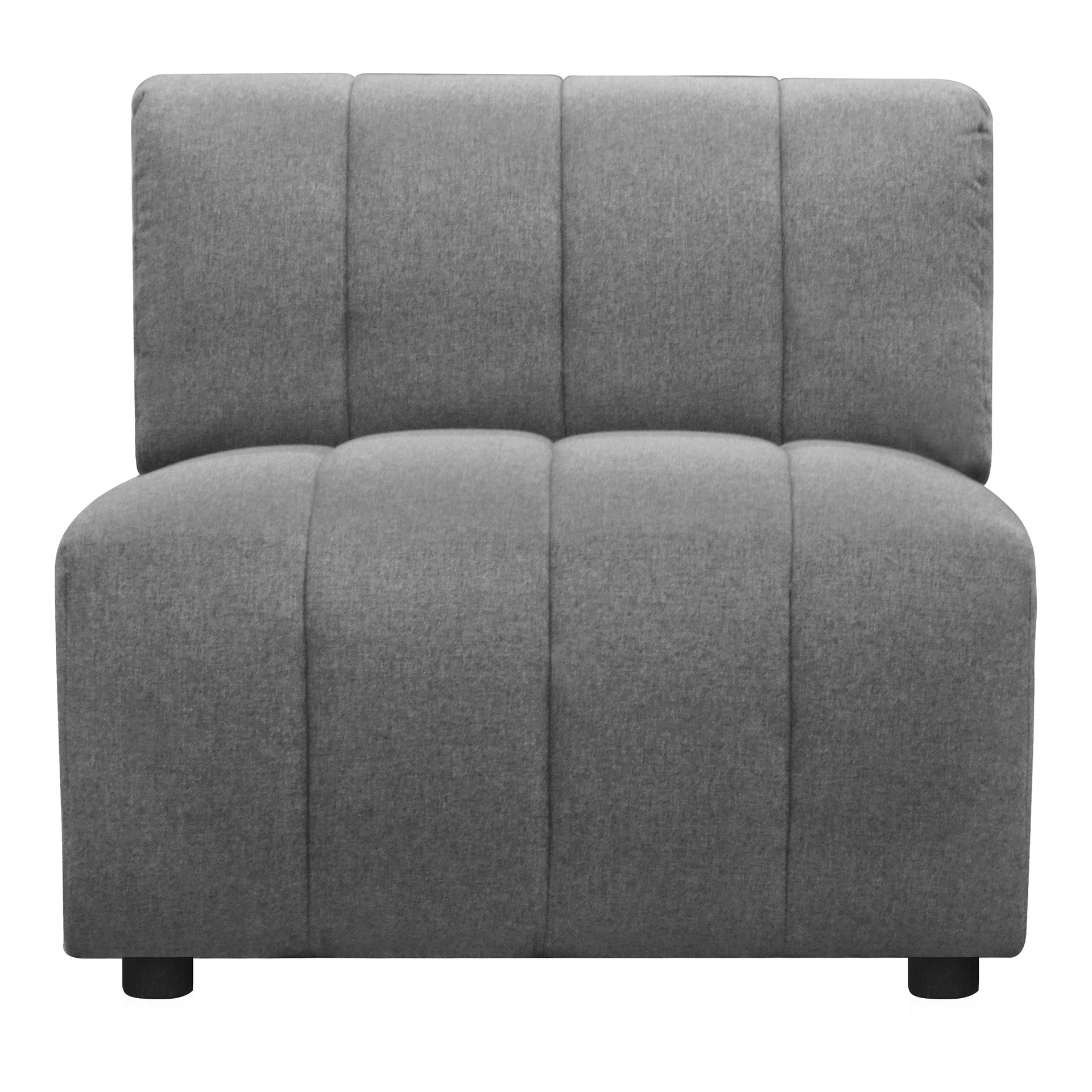 Marley Slipper Chair, Channel-Stitched Upholstery, Modular Contemporary Seating, Grey