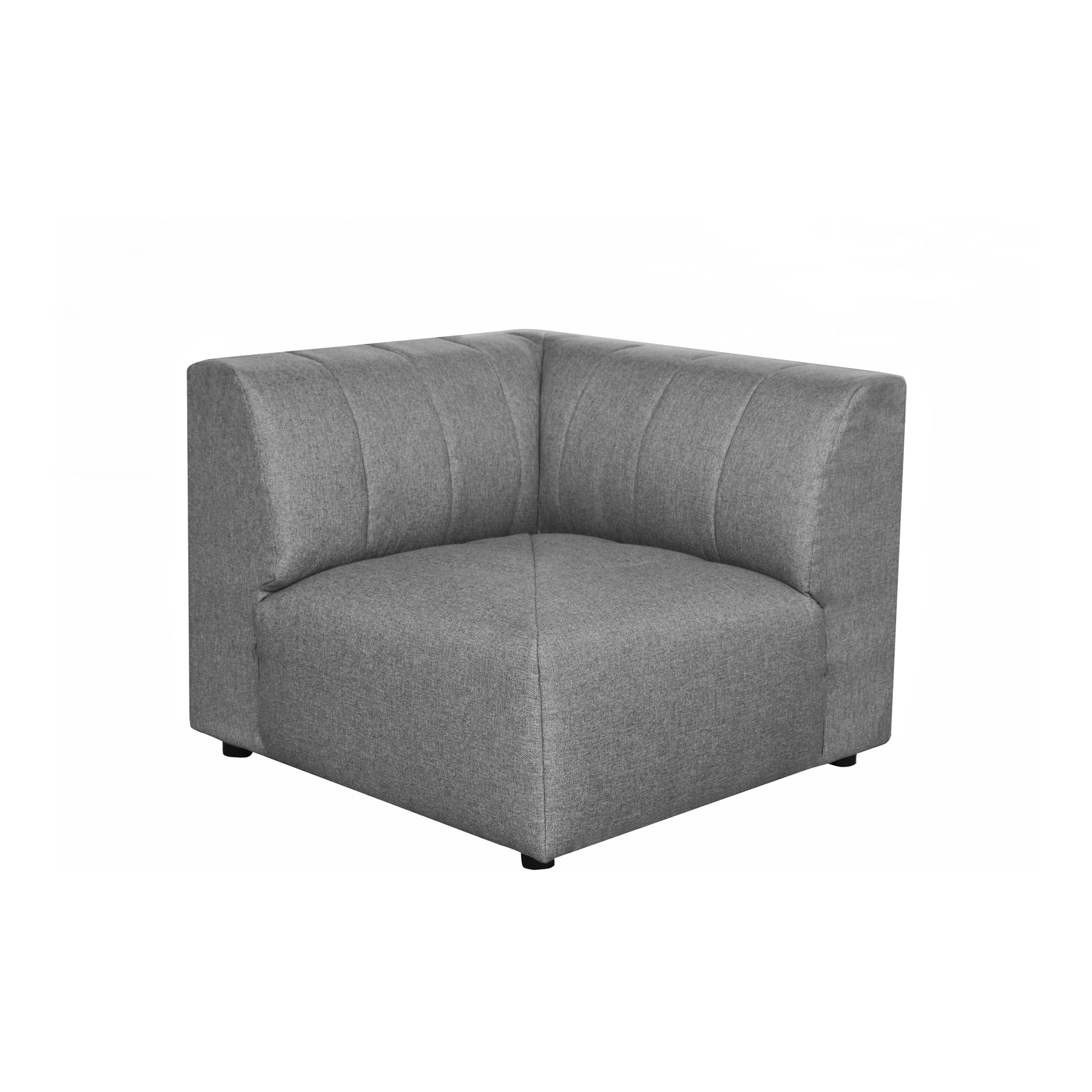 Marley, Corner Chair Contemporary Channel Stitched Polyester, Grey