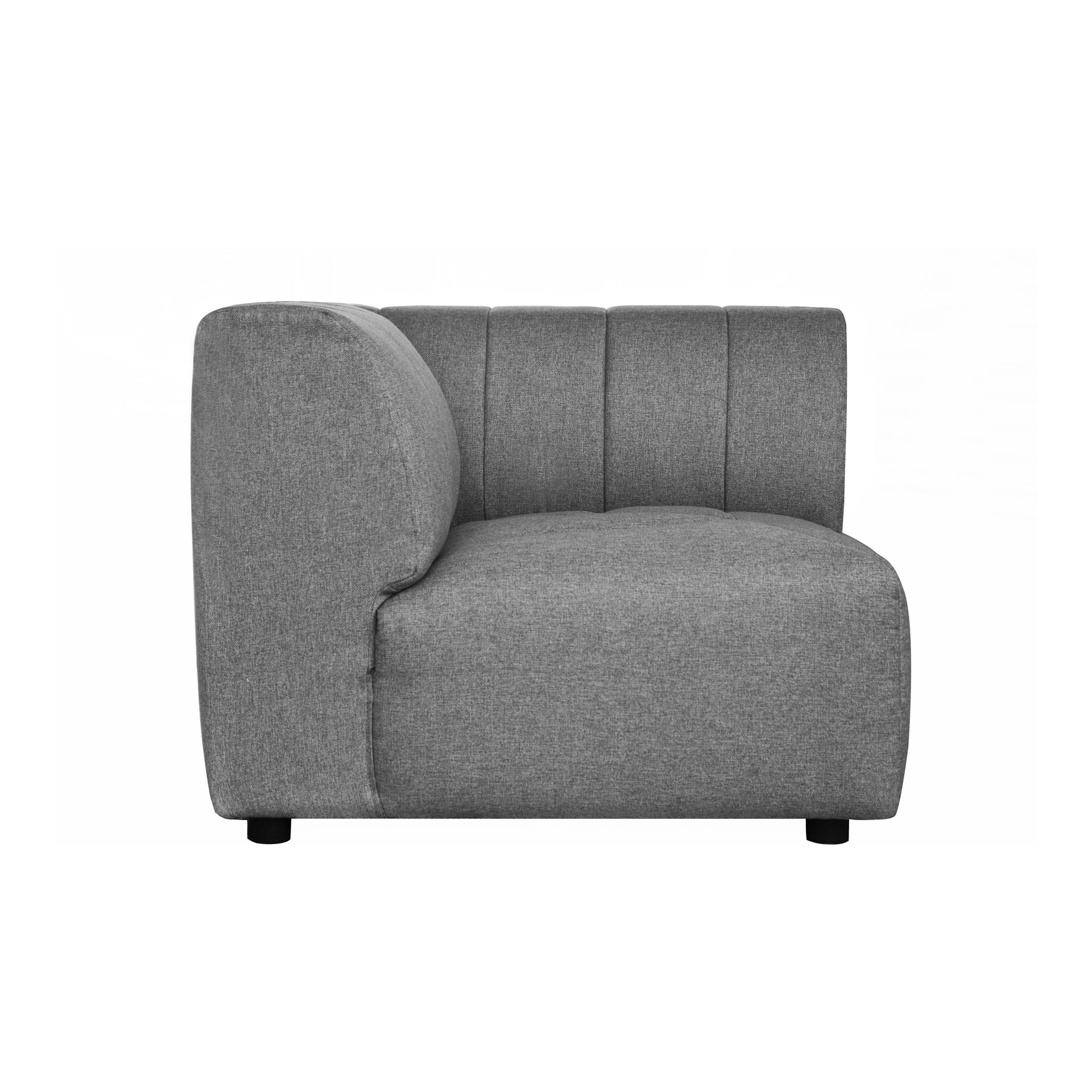 Marley, Corner Chair Contemporary Channel Stitched Polyester, Grey