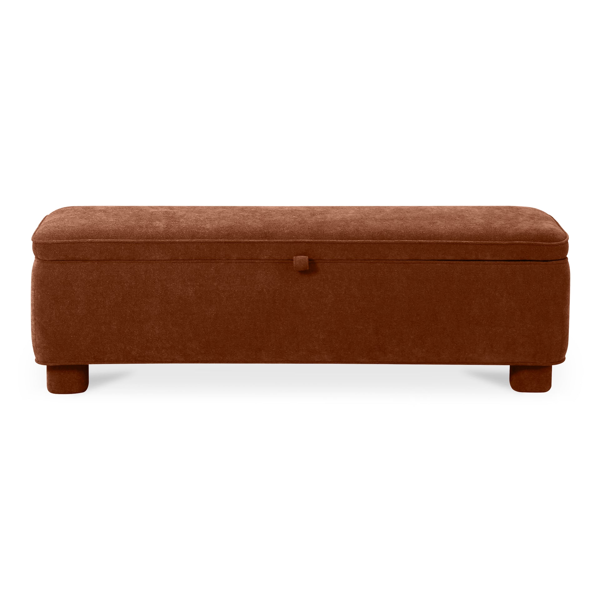 Knox Bench, Rectangular, Polyester Upholstered, Seats 2, Deep Orange