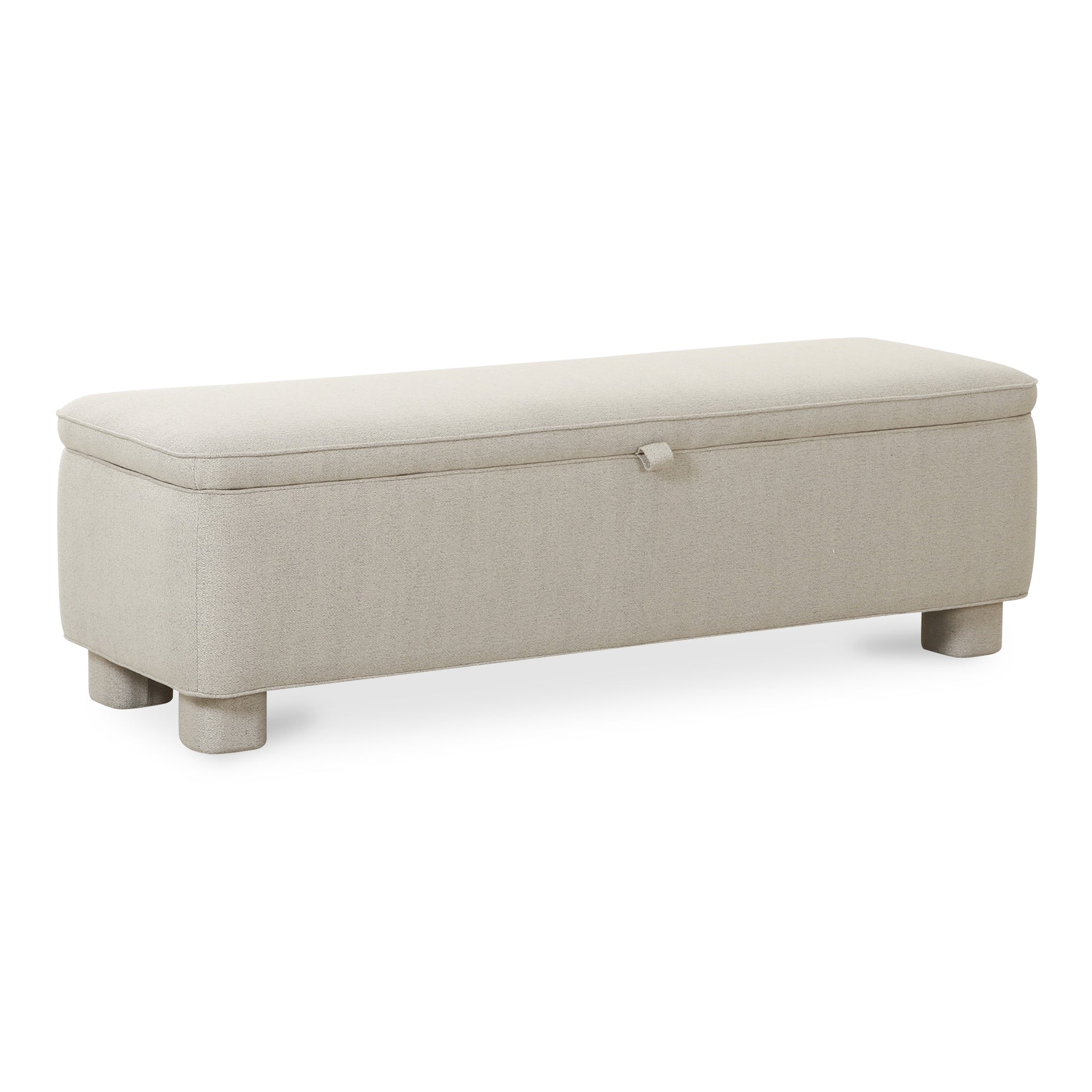Knox Storage Bench, Upholstered, RectangularWood Frame, Light Grey
