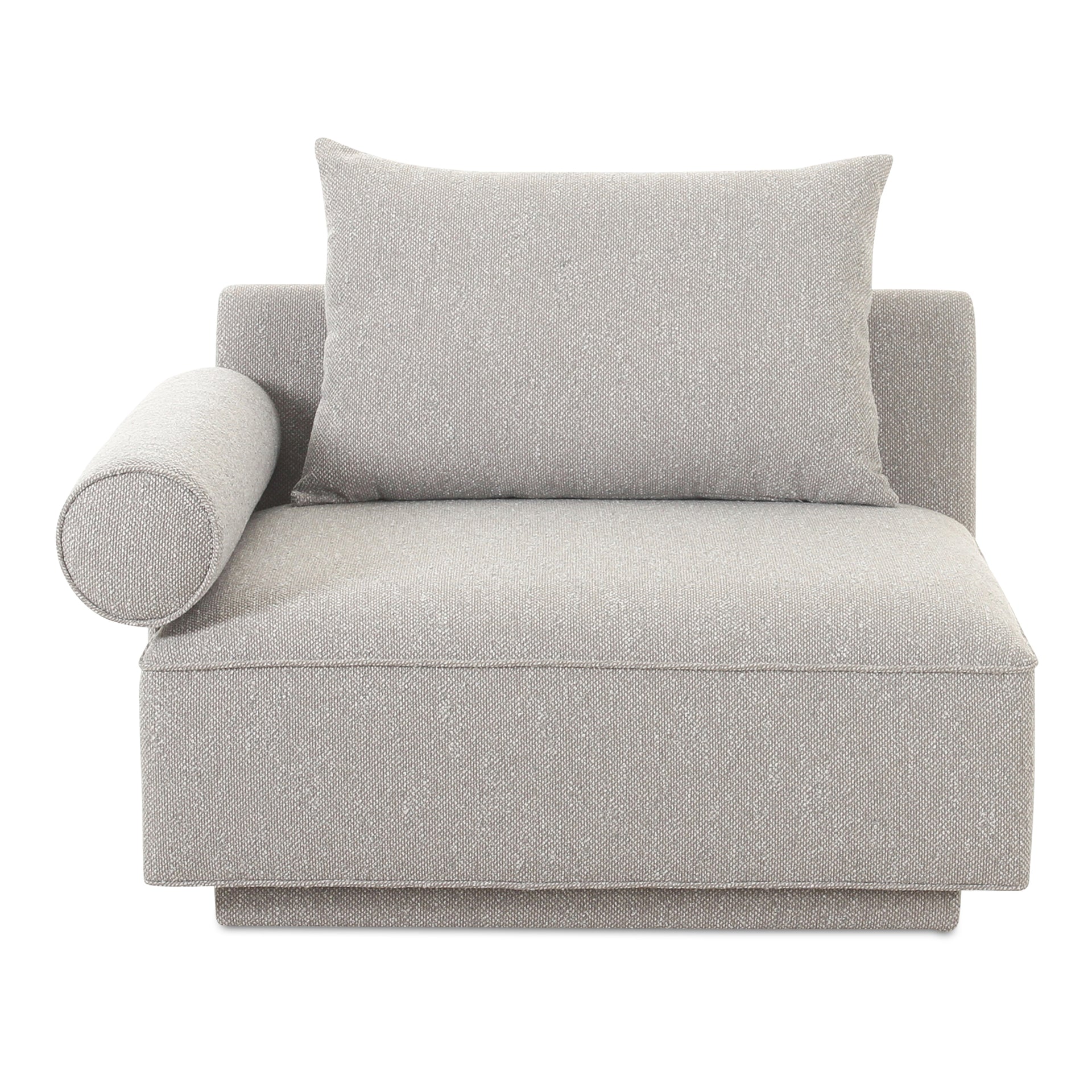 Thavrin Left-Arm Facing Chair, Textured Fabric Upholstery with Removable Cushions, Light Grey